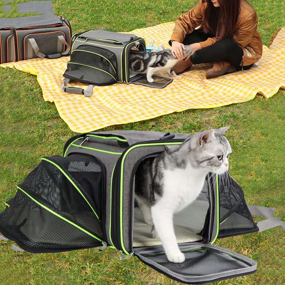 Transportbox Katze, Transporttasche Katze, kleine Hunde, Transportbox Hund, Katzentransportbox, katzentransportbox, Hundetransportbox im Auto oder in der Bahn Green