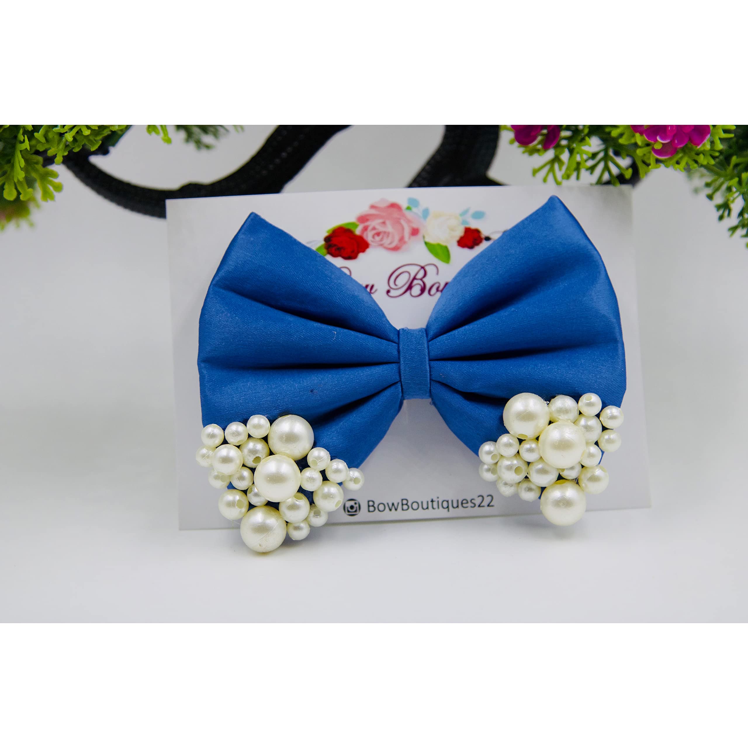 Bow Boutiques Satiin Pearl Hair Bow clip for baby girls, kids. Hair accessories. New 1pcs/lot. (Dark Blue) (B0BVMJWQFY) Amazon Price History, Amazon Price Tracker