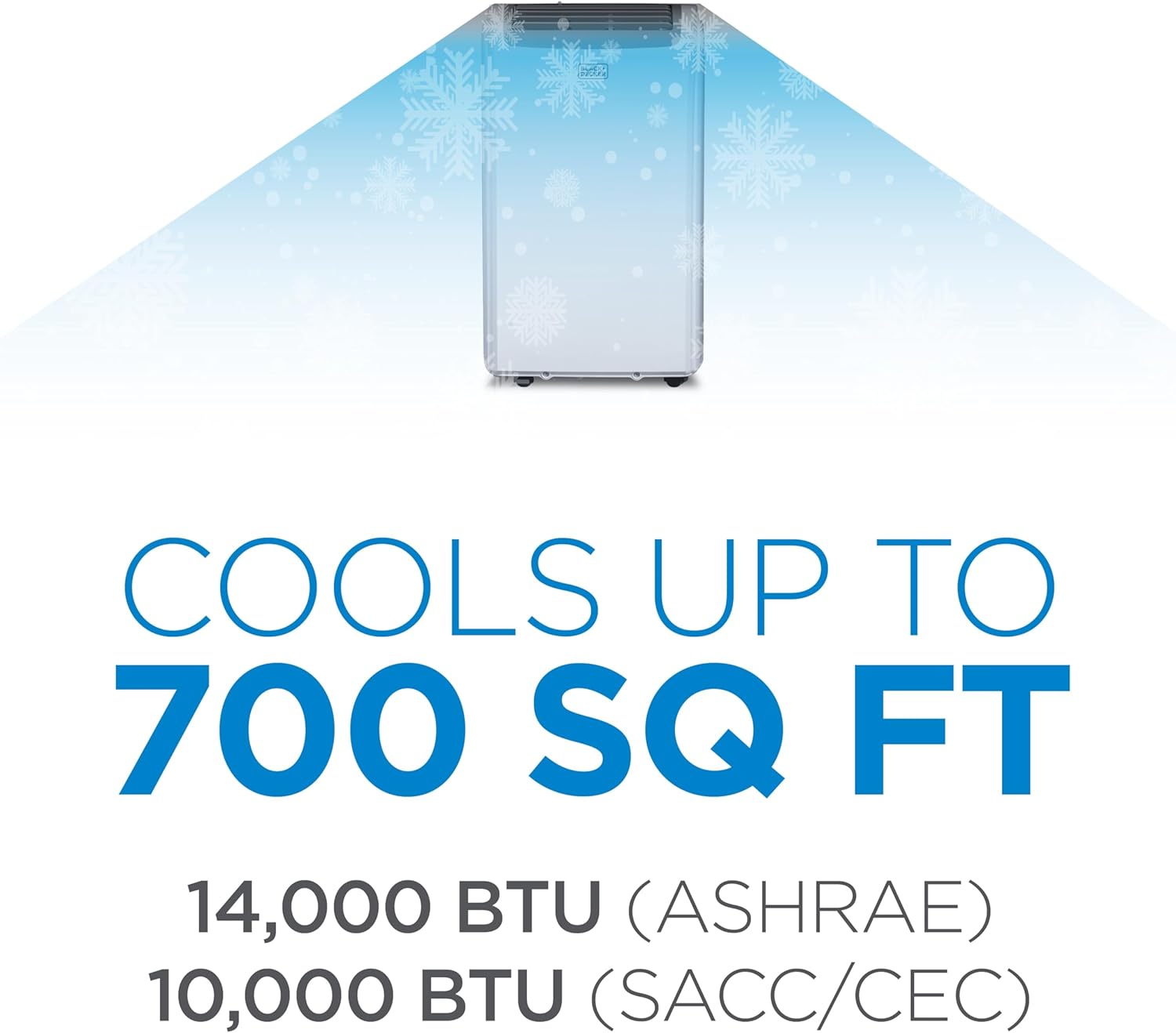 Cooling capacity up to 700 sq ft