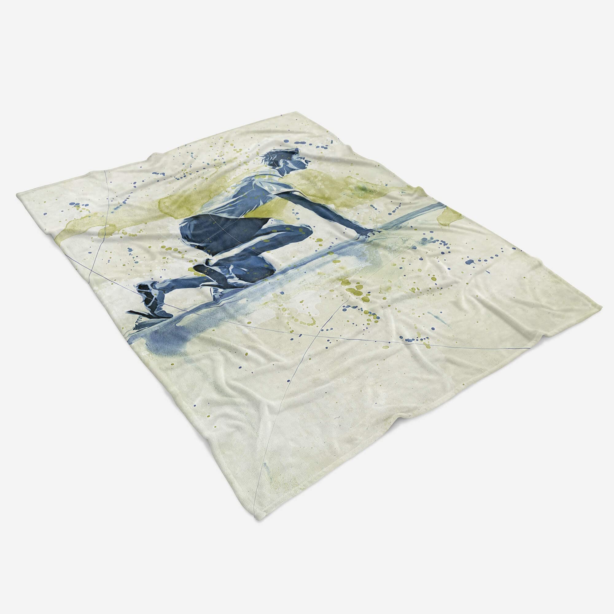 SplashArt Sport Handtuch Strandhandtuch Saunatuch Kuscheldecke Kunstvoll Running Sporthan Größe 180 x 130 cm (Tagesdecke - Sherpa Flies)