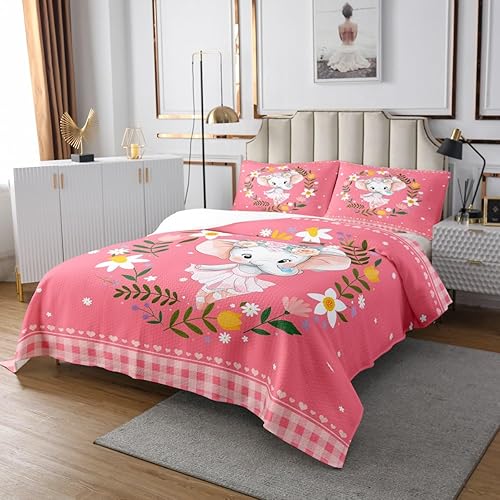 Miniatura 9 de Erosebridal Juego de colcha de colibrí, tamaño Queen, lindo juego de colcha de animales coloridos, juego de ropa de cama elegante con pájaros, funda