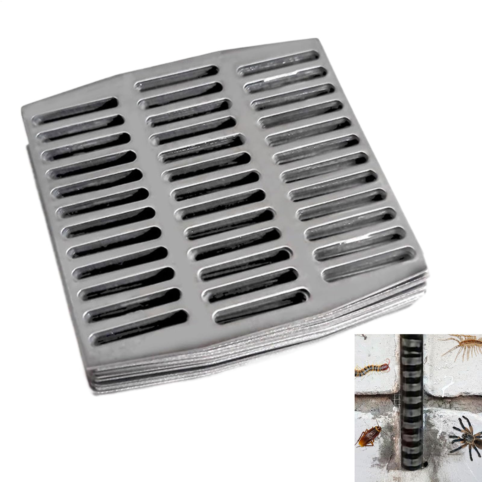 Copertura per fori di sfiato – Griglia di ventilazione da parete | rete resistente alle intemperie, facile montaggio, protezione piatta, struttura robusta, griglia con fori per muratura, paret