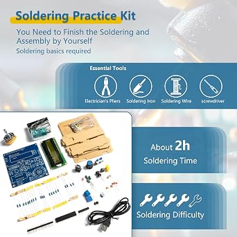 EIELE Soldering Practice kit Multi-Functional capacitance Measuring Instrument Measuring Frequency Excellent Soldering Practice Project Suitable for School Teaching and Beginners Soldering Required