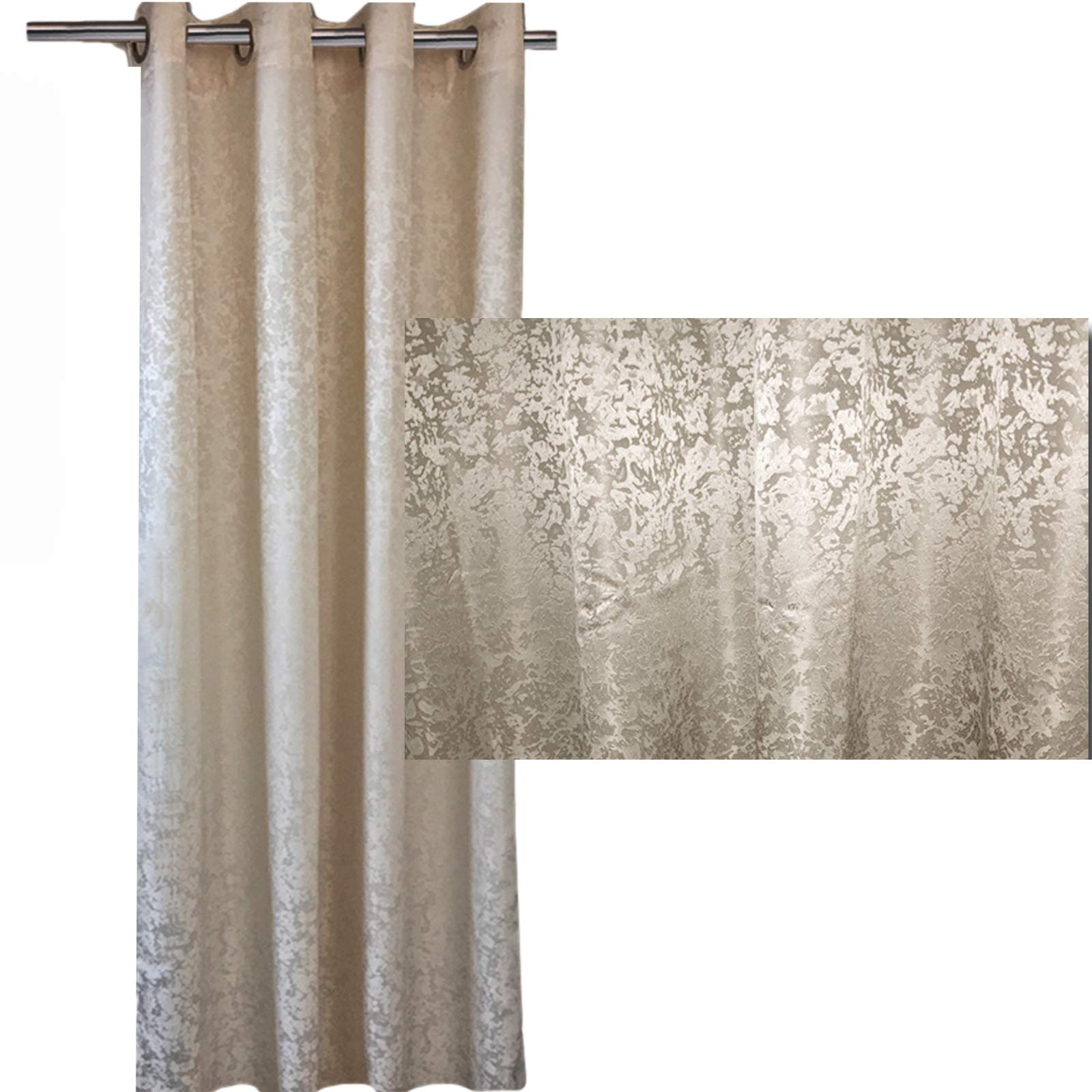 JEMIDI Cortina opaca brillante - Cortina individual 140 x 245 cm con ojales de metal - Para salón dormitorio cocina comedor habitación - Con brillo