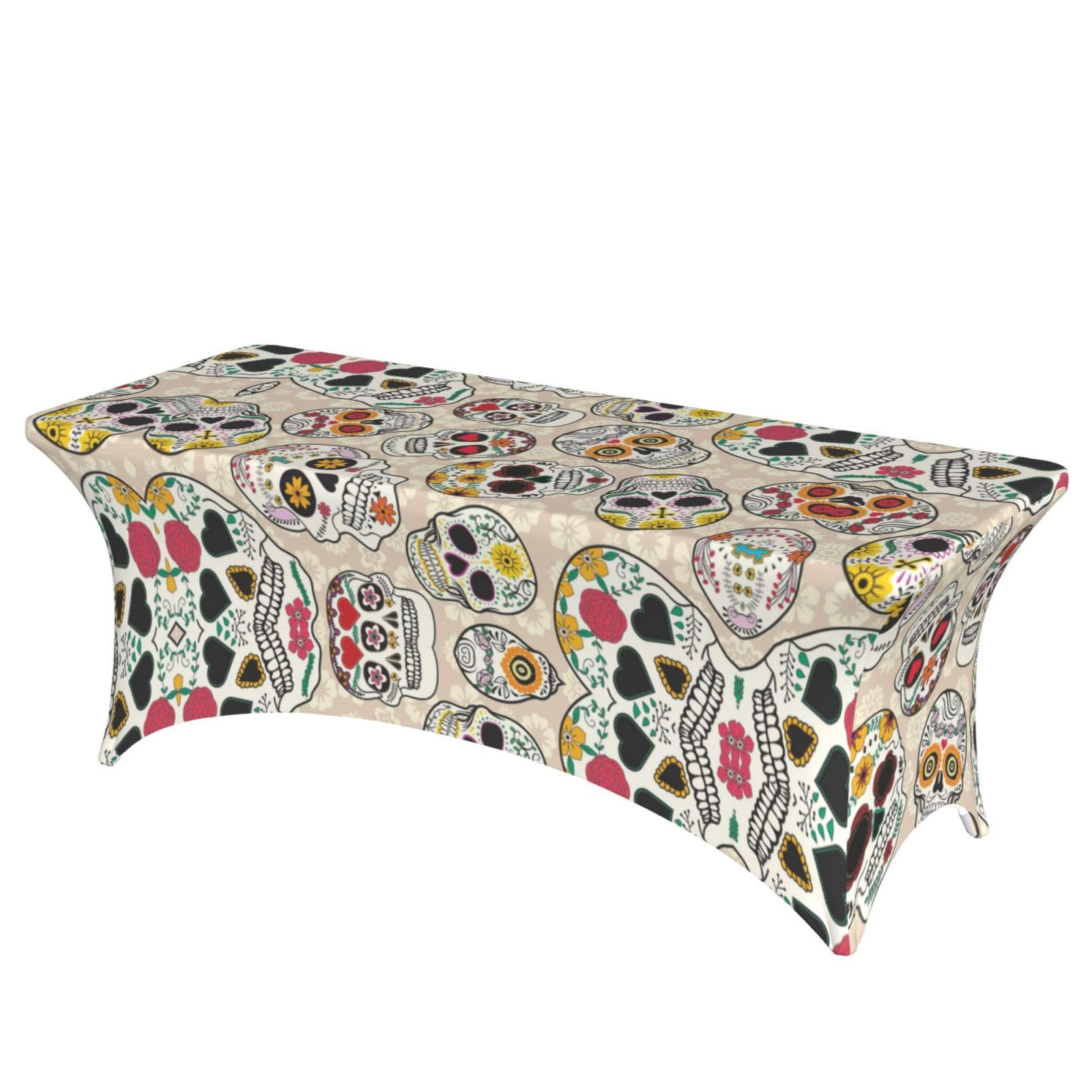 ERCgad Mexican Skull Print Rectangular Tablecloth Dining Banquet Party Events Home Celebration Table Cover