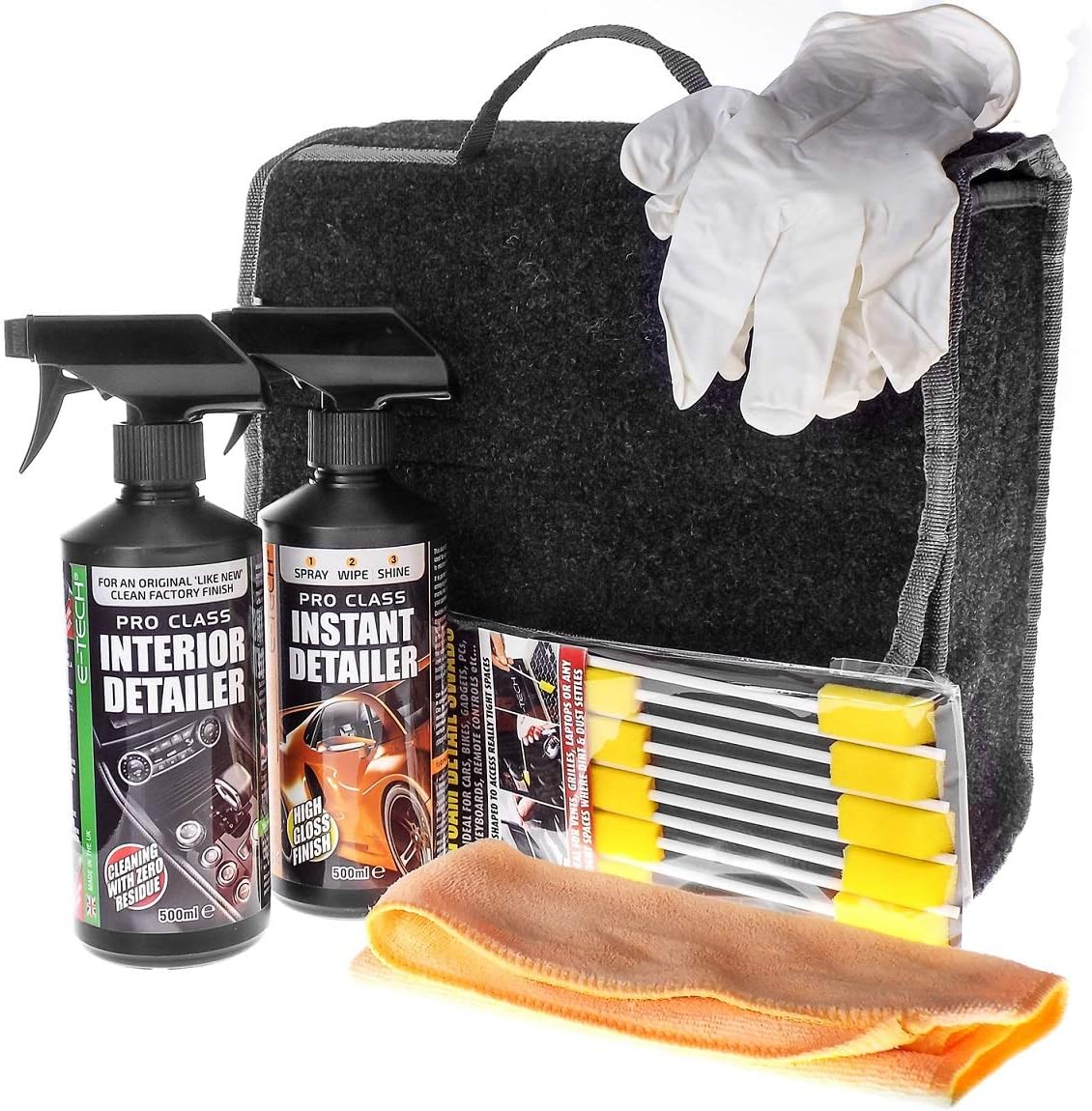MP Essentials E-Tech 6pce Car Interior & Exterior Detailing Wash Cleaning Valet Kit - GREAT GIFT IDEA FOR HIM & HER