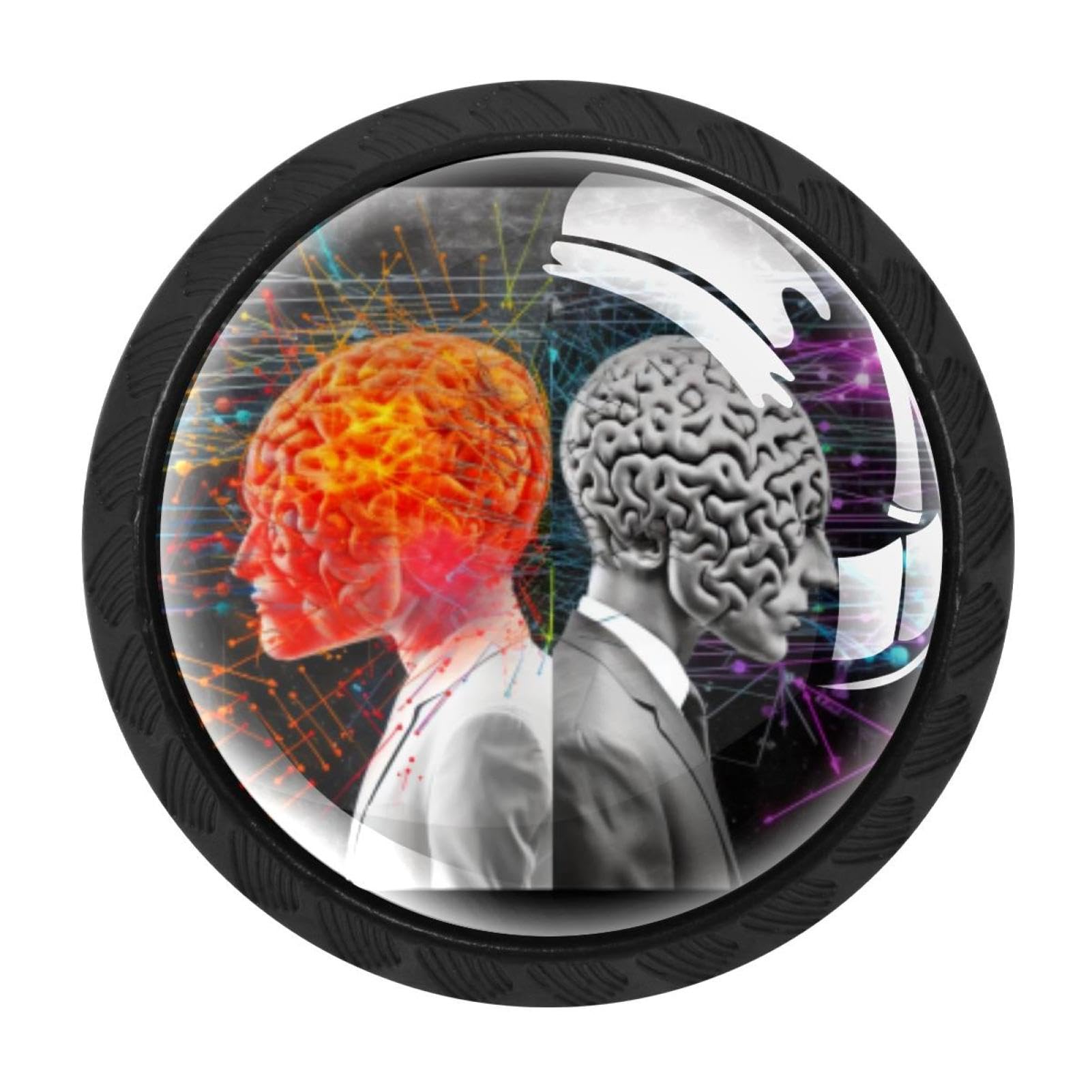Chenzzzz Multicolored 03 4 Pcs Mathematical Engineering Brain Cabinet Knobs Crystal Drawer Pulls For Kitchen, Bathroom Cabinet, Dresser And Cupboard