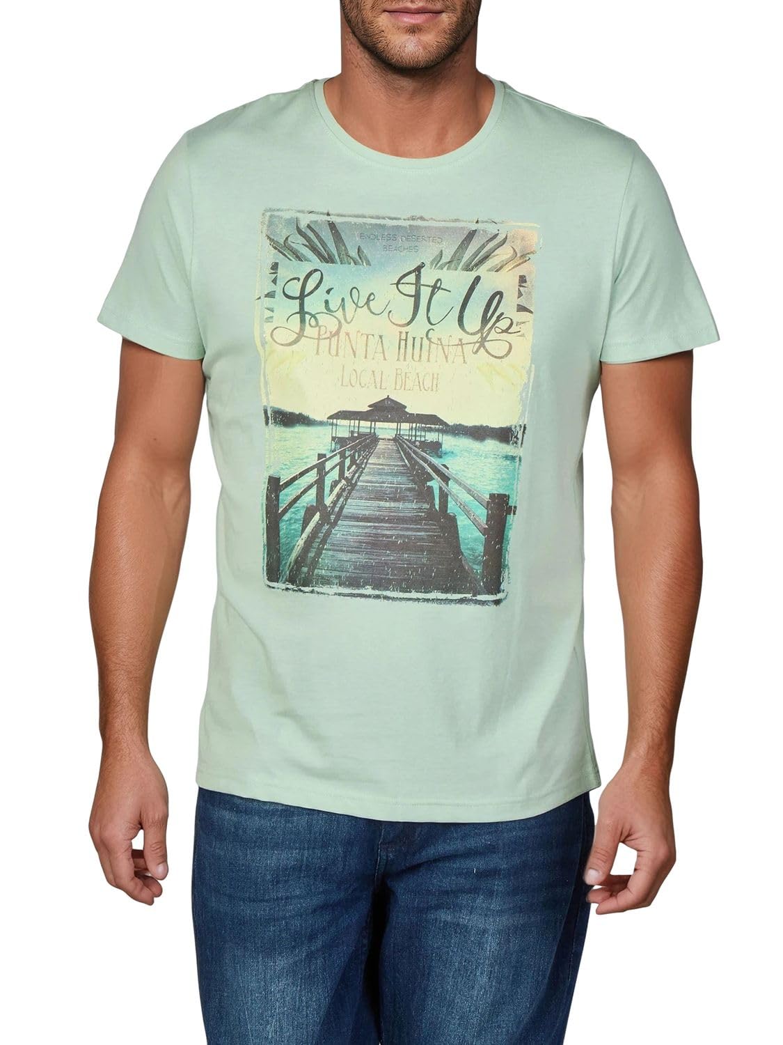 riverso RIVLukas T-Shirt męski, 4-pak, nadruk fotograficzny, okrągły dekolt, krótki rękaw, regularna bawełna, niebieski, zielony, biały, szary, żółty, turkusowy, S, M, L, XL, XXL, 3XL, 4XL, 5XL