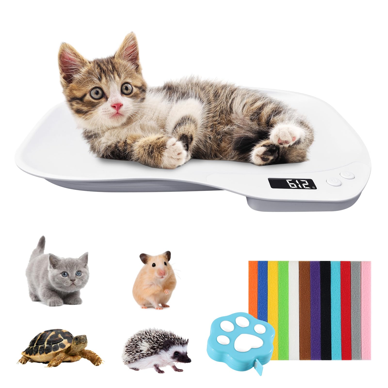 Bilancia Neonato Digitale, Bilancia per Cuccioli, Bilancia per Cani 15 Kg, Bilancia Digitale Lcd per Gatti, Quattro Modalità di Pesatura, Adatta per Piccoli Animali, Cucine E Alimenti (36 x 25,5 cm) - 2