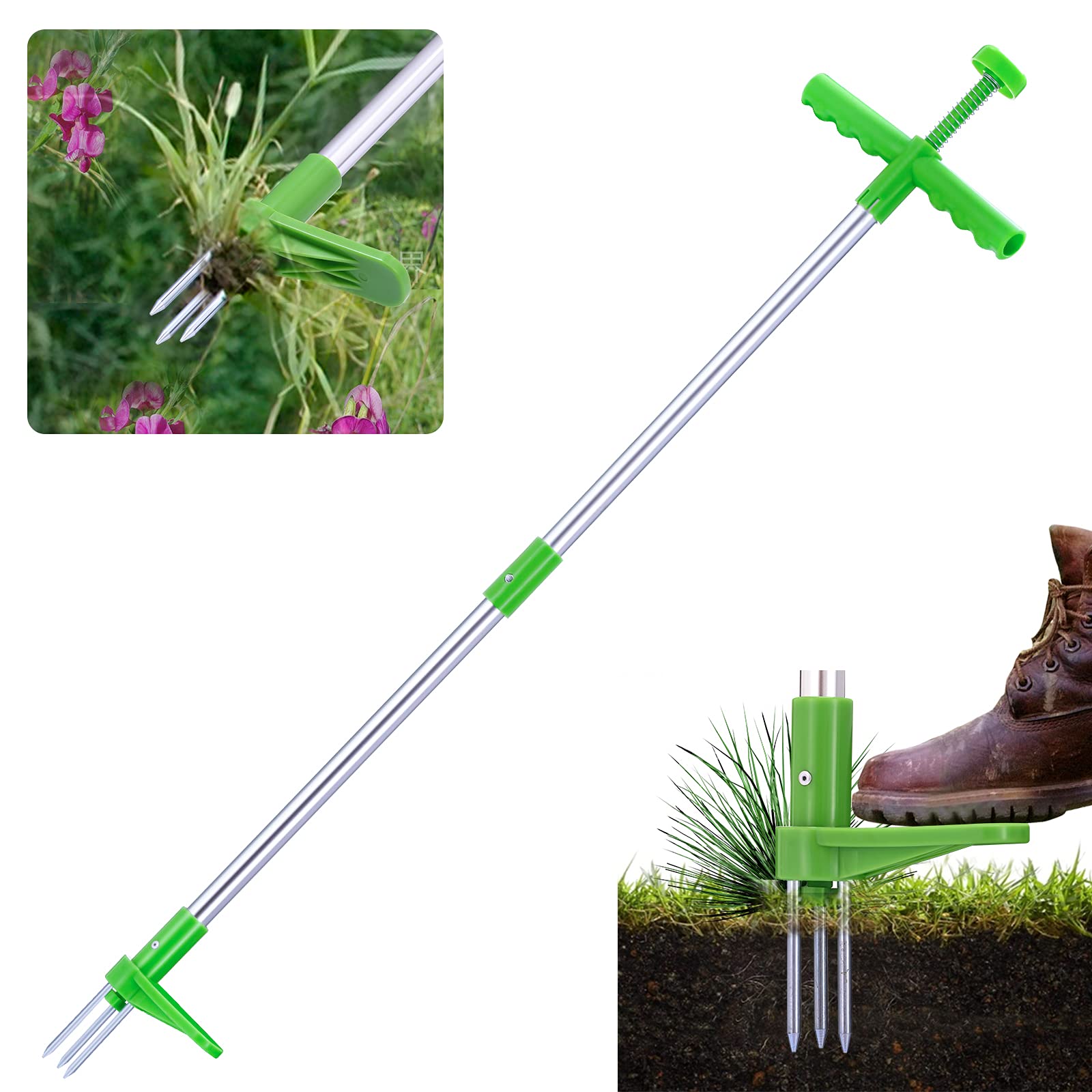 Buy GOTRAYS Weed Puller, Stand Up Weeder with Long Handle and 3