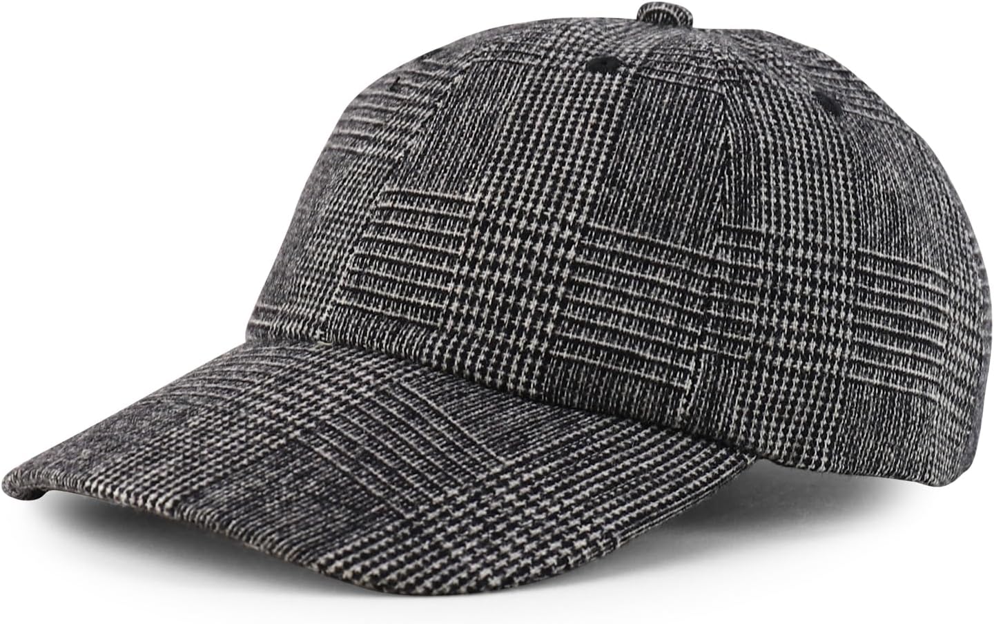 Trendy Apparel Shop Plaid Checker Wool Blend Unstructured Baseball Cap