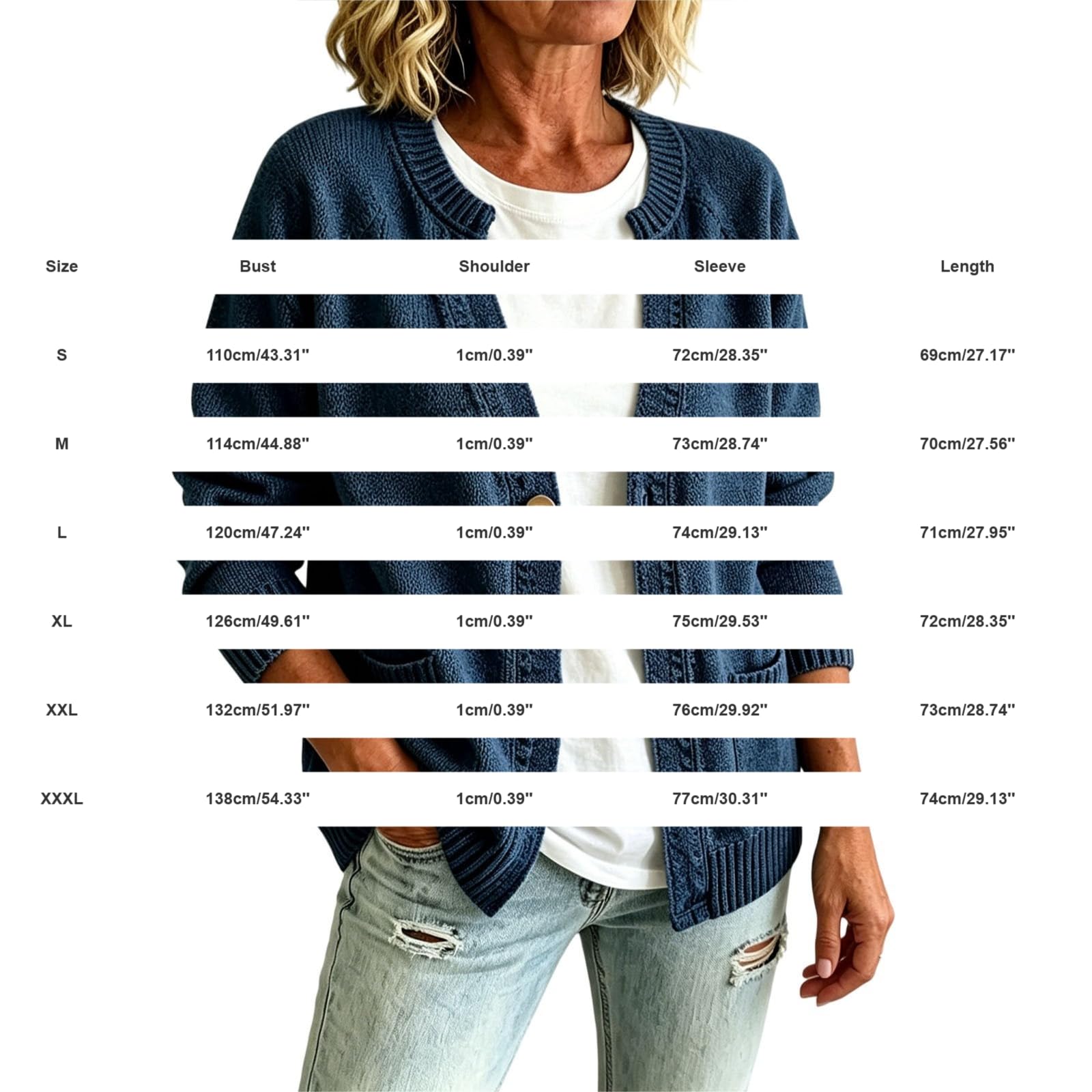 Generico Maglia Elegante Donna Curvy Manica Lunga per Autunno Inverno