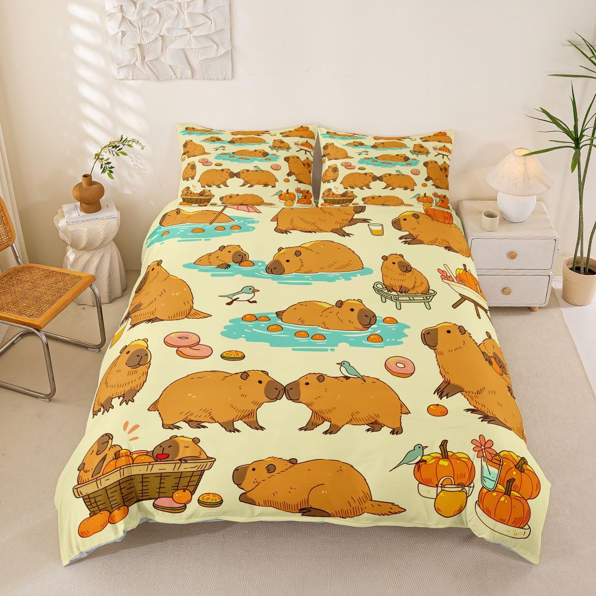 Homewish Urocza poszewka na kołdrę Capybara Group Super King