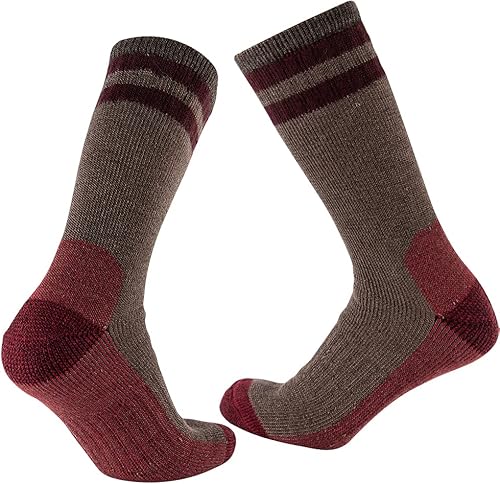 Miniatura 5 de Cerebro Calcetines de lana merino para hombre, calcetines acolchados a media pantorrilla que absorben la humedad, calcetines de senderismo para