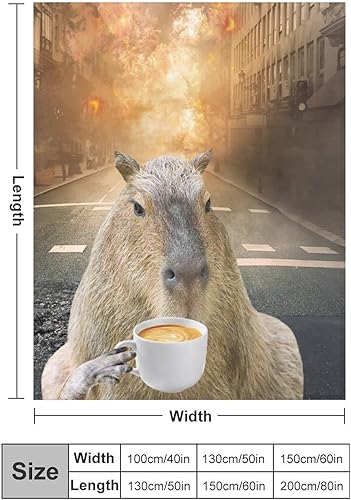 Miniatura 2 de Capybara - Manta pequeña de 50 x 40 pulgadas para niños, niñas y niños, manta de felpa suave y mullida para cama, sofá, lindas mantas de regalo