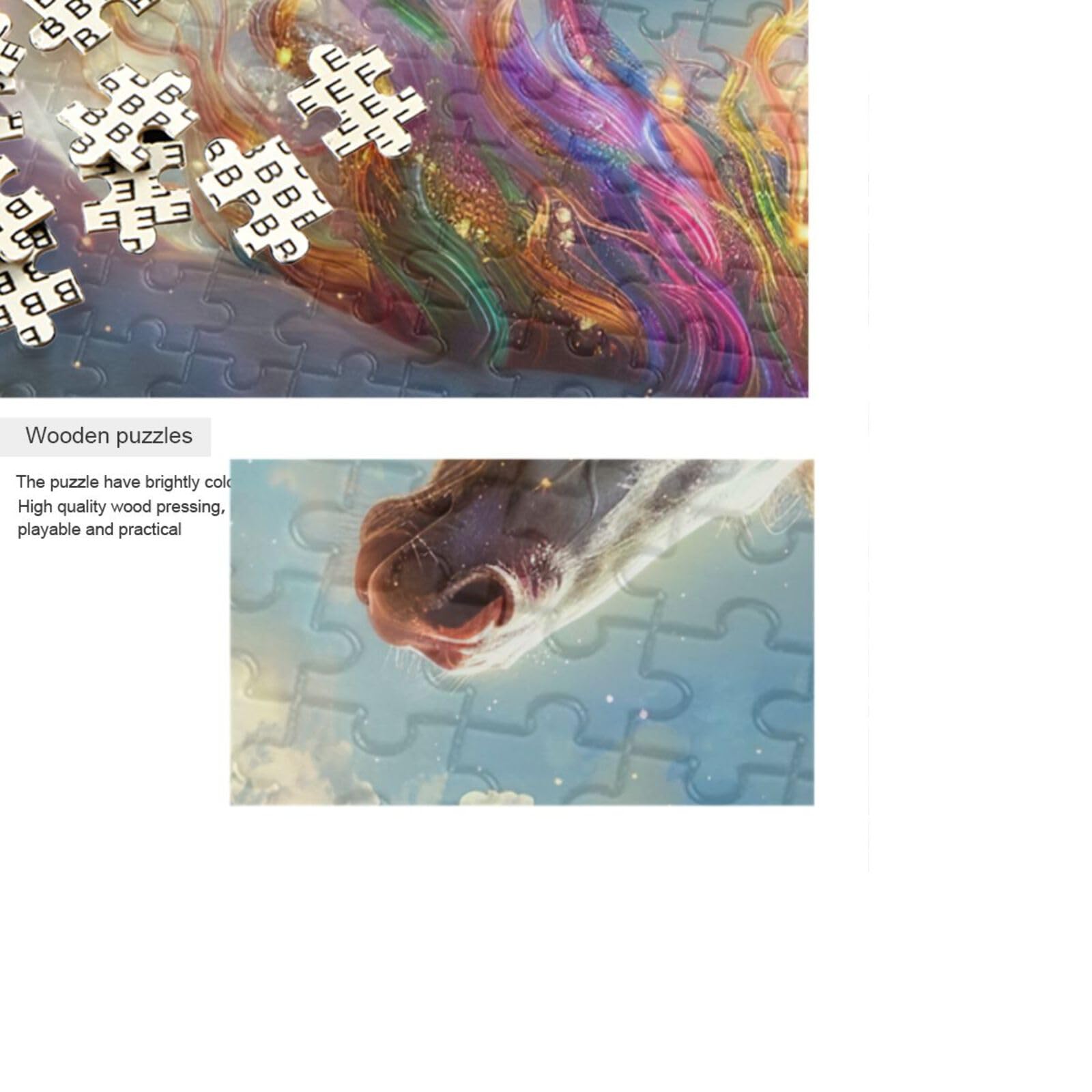 Amazon.com: Puzzles for Adults 500 Piece Cute Unicorn Rainbow Mane
