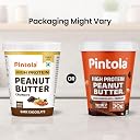 PINTOLA High Protein Peanut Butter Chocolate Flavour Crunchy 1kg, Added WHEY Protein, 30g Protein 6.2g Fiber, Dark Chocolate Peanut Butter Spread, Nut Butter Bread Snacks gallery image