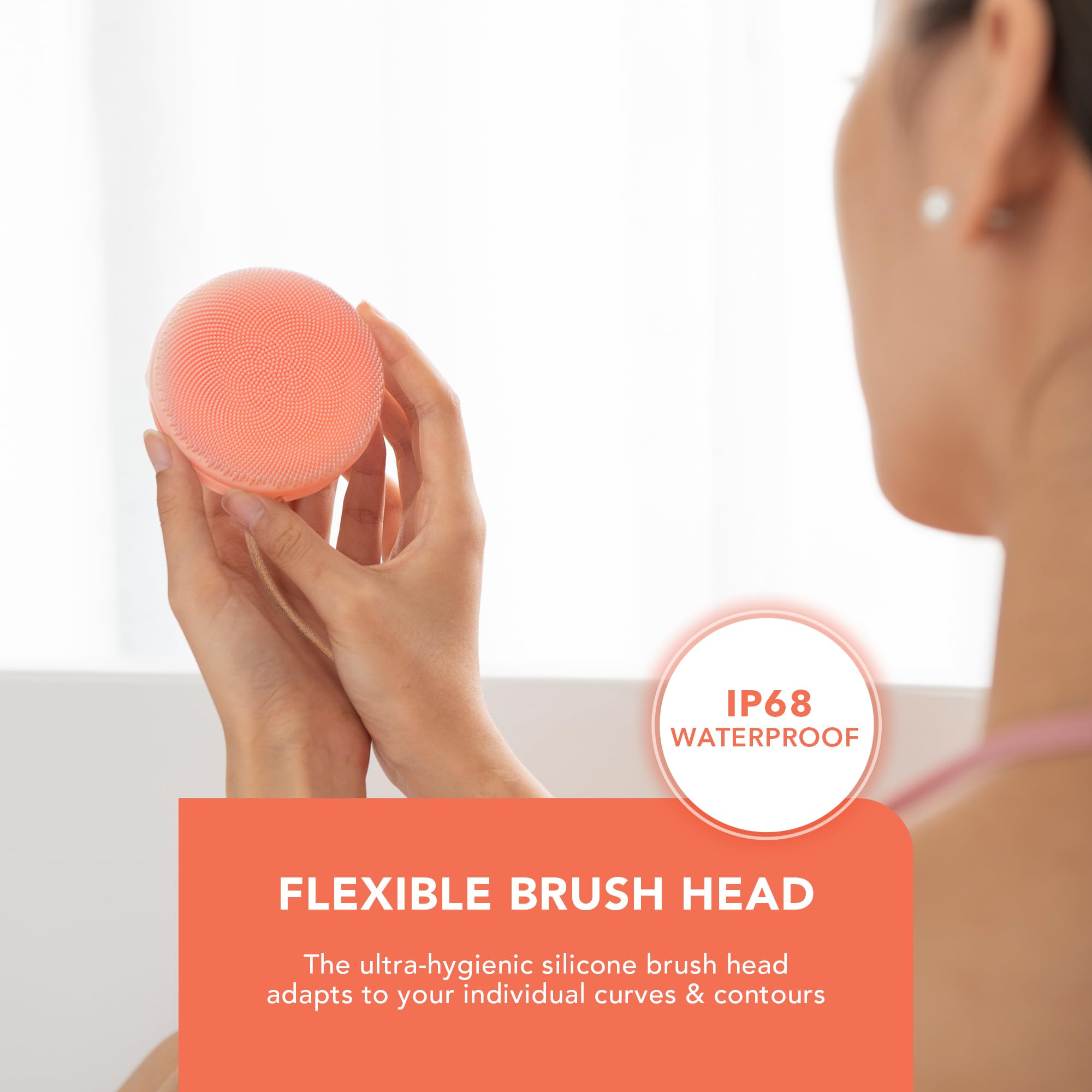 FOREO LUNA 4 body- Body Brush- Whole Body Skin Care - Exfoliating Body Scrubber- Enhances Absorption of Lotion Actives- Premium Lymphatic Drainage Skincare Tool- Waterproof -USB-Rechargeable- Peach
