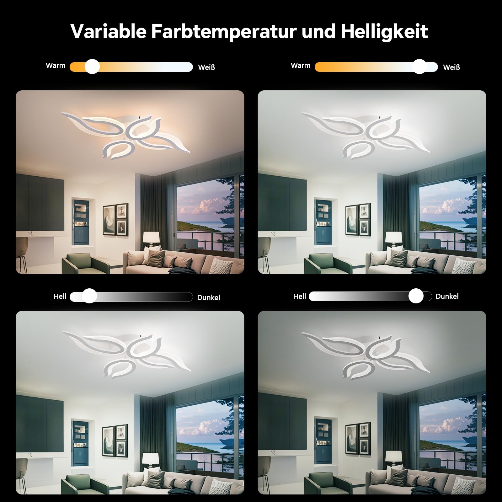 Sky angle Plafoniera LED con Telecomando, Luci a Soffitto Dimmerabili 30W, Lampada a Sospensione Piatta per Soggiorno, Camera da Letto, Bagno, Cucina