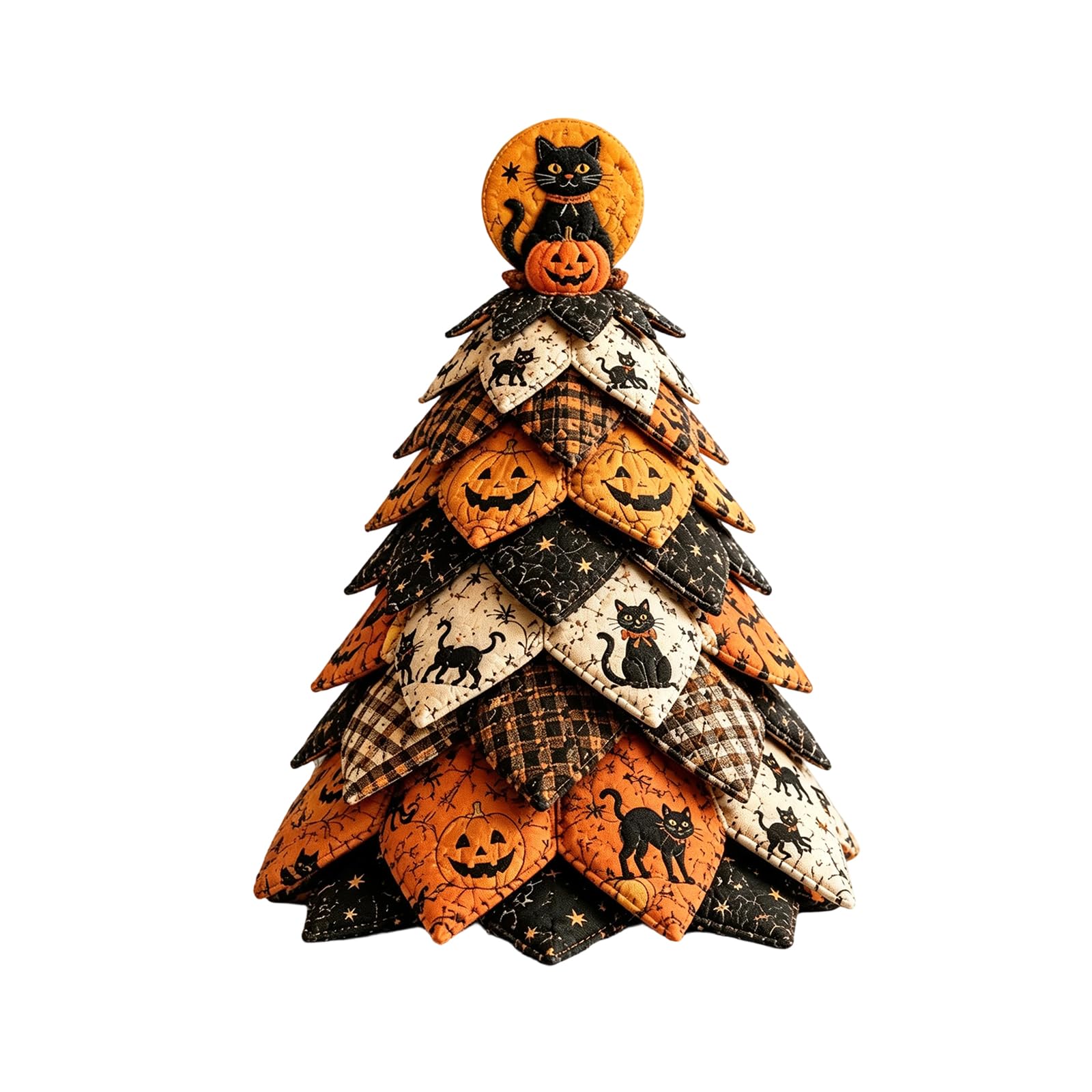 Halloween Patchwork DIY Tree Kit, Fabric Craft Set (Cat A)
