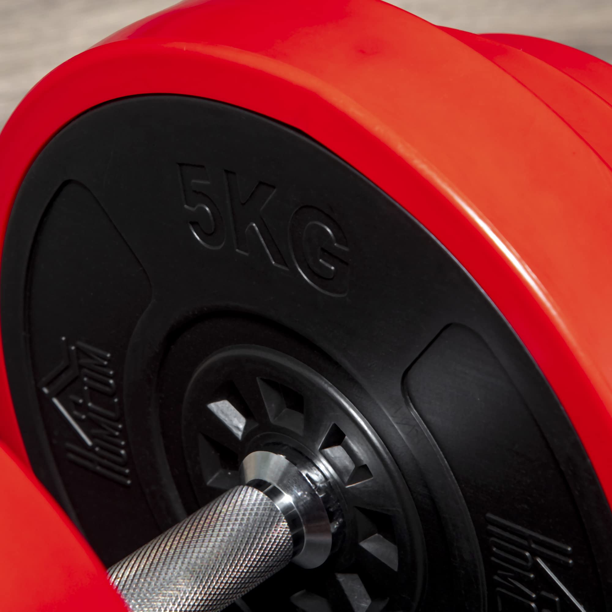 HOMCOM Set Manubri Palestra Regolabili con Pesi 40kg 45x26x26 cm Rossa | Rivestiti in Gomma, Metallo e Sabbia di Ferro