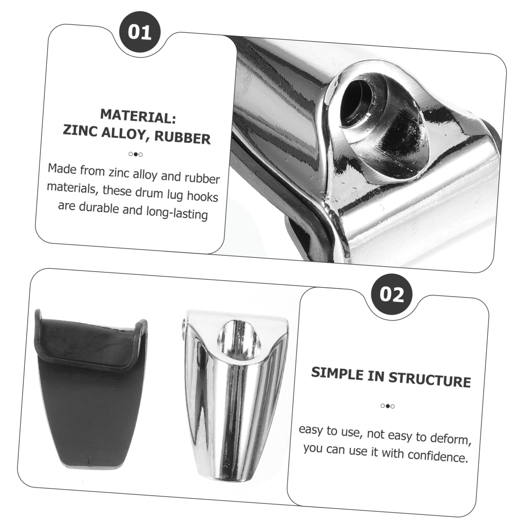 GALPADA Drum Set Accessories Bass Drum Claw Hook Connector Compact Portable Design Metal