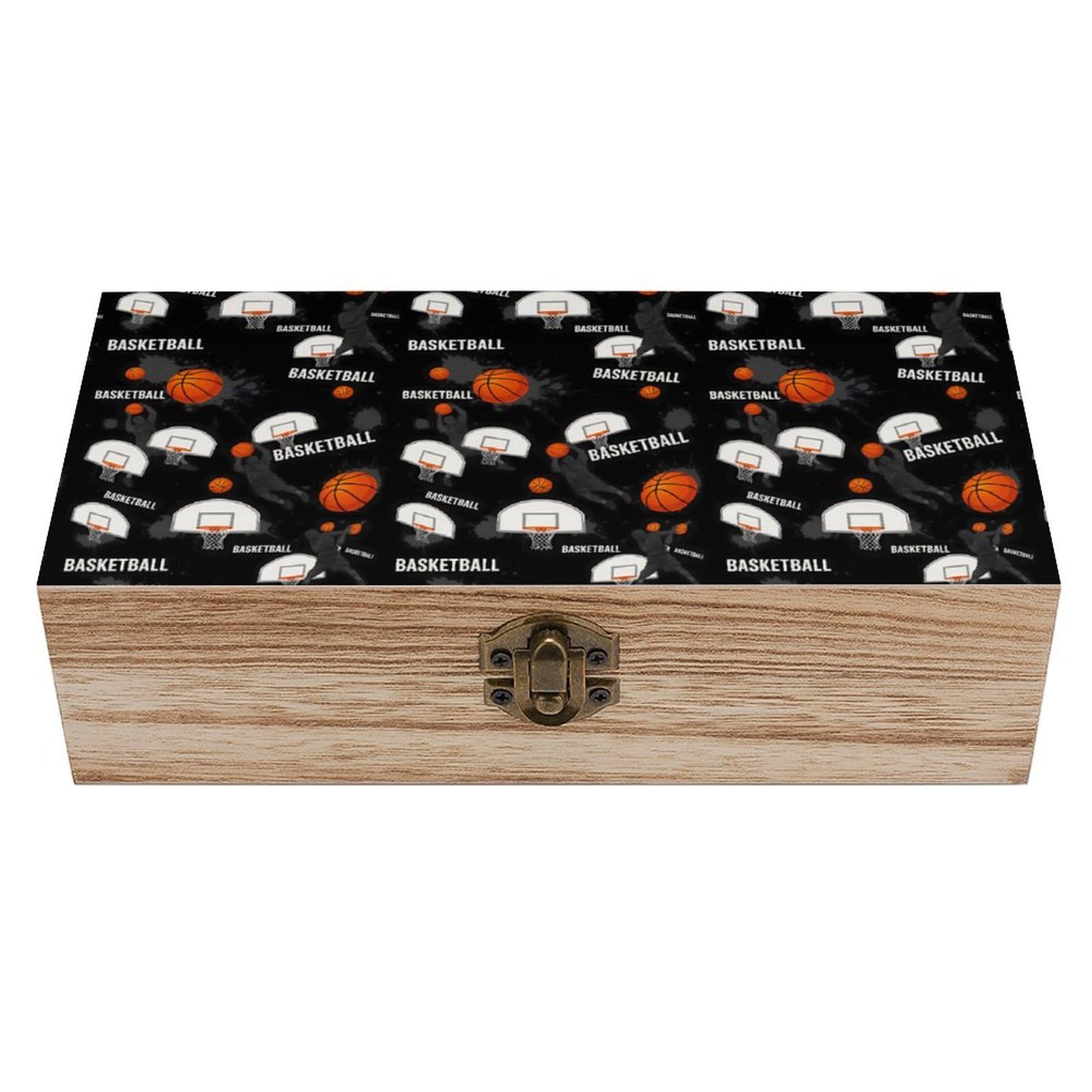 HLBSDM Basketball Wooden Storage Vintage Keepsake Decorative Boxs