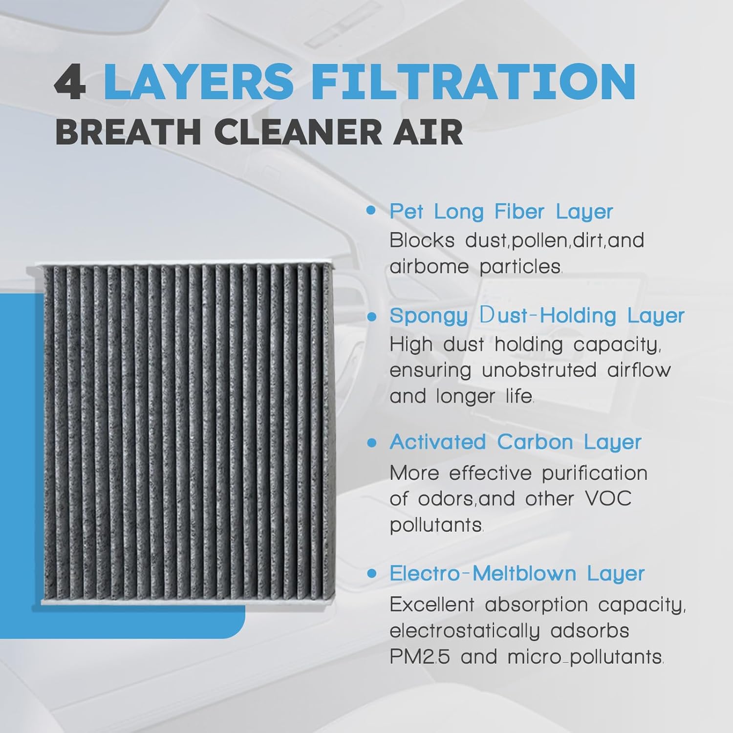Engine & Cabin Air Filter Kit Compatible with Toyota 4Runner 2010-2024 Fj Cruiser 2010-2014 Fit for Lexus GX460 2010-2023 Replaces 17801-38050 & 87139-YZZ08