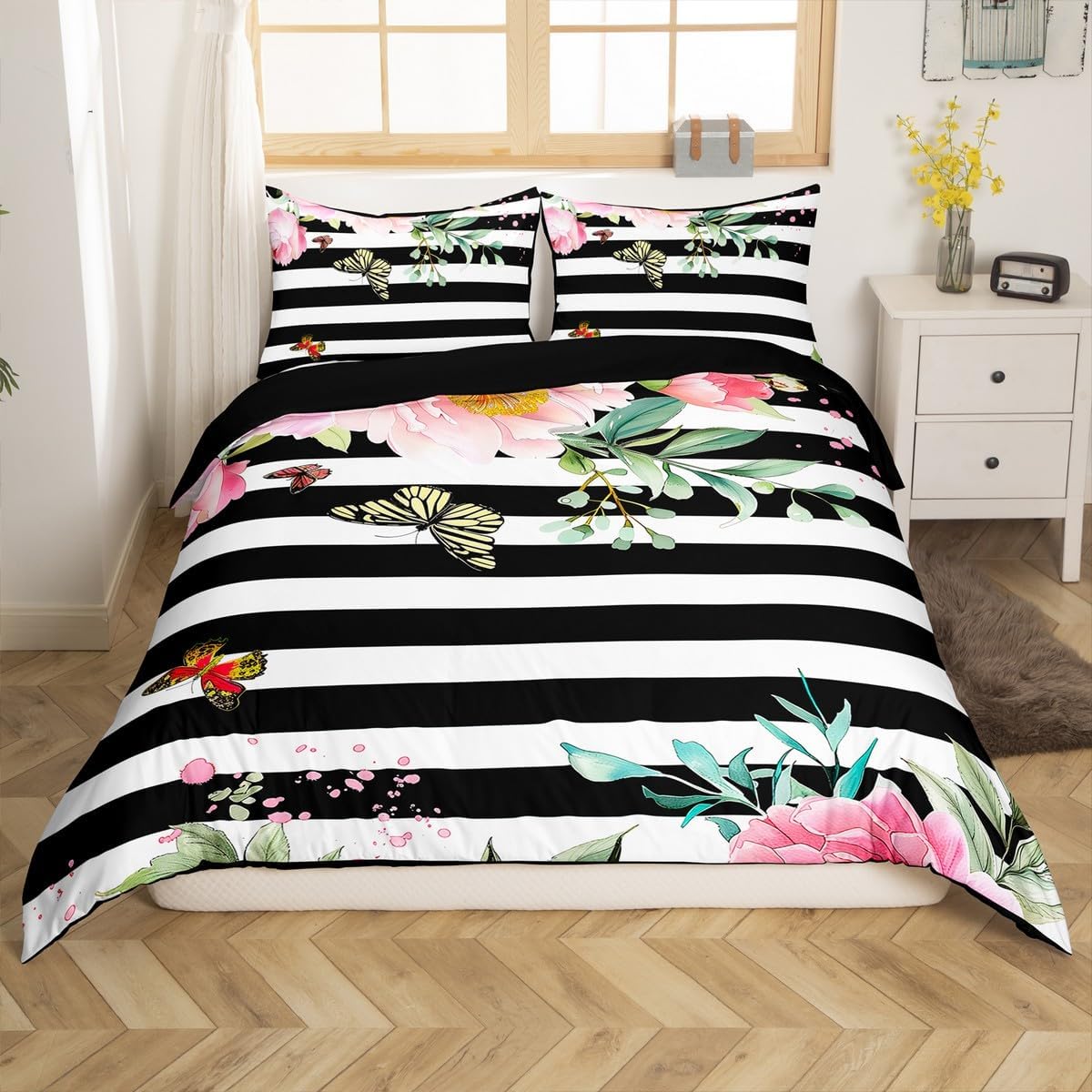 Erosebridal Tie Dyed Raccoon Comforter Cover Twin Size,Splash Graffiti Bedding Sets Kids Teens Rainbow Colored Animal Duvet Cover Cute Raccoon on White Background Bedspread Cover with 1 Pillow Sham