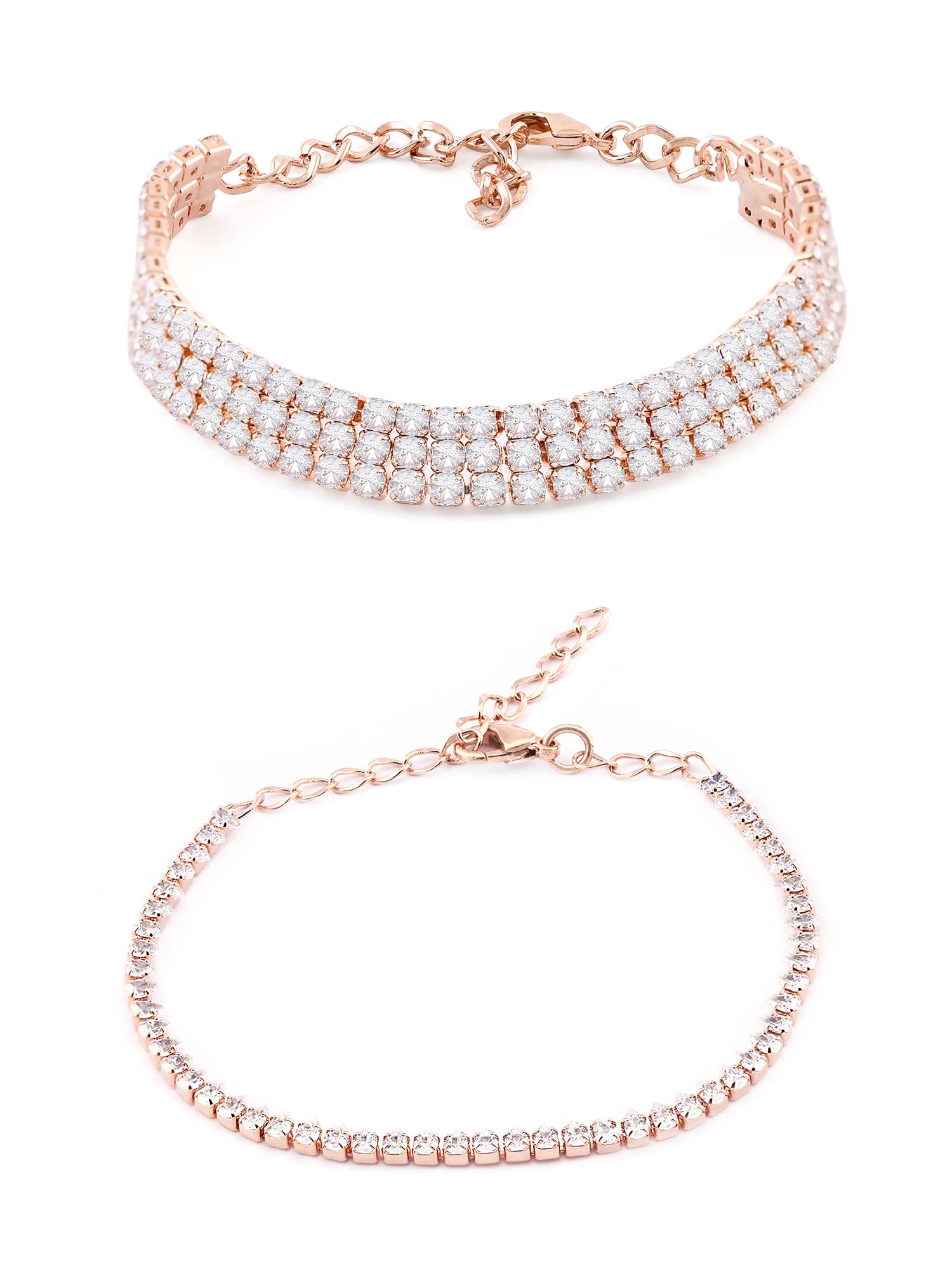 See full amazon price history chart for ZAVERI PEARLS Set of 2 Rose Gold Cubic Zirconia Contemporary Tennis Bracelets For Women-ZPFK13435 ZAVERI PEARLS Set of 2 Rose Gold Cubic Zirconia Contemporary Tennis Bracelets For Women-ZPFK13435 (B09XHLM5ZY) Amazon Price History, Amazon Price Tracker