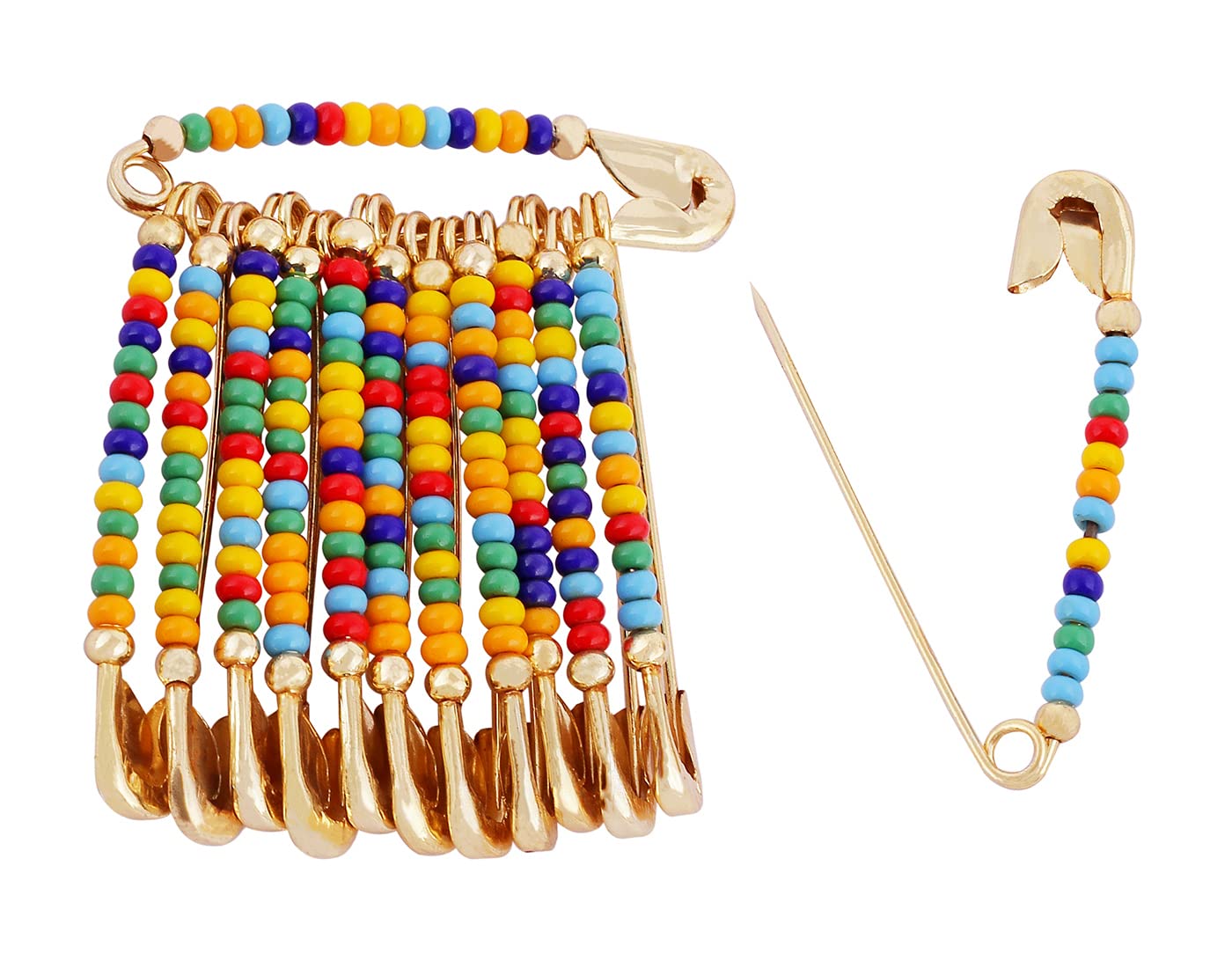 Vama Fashions Multicolor Beads Sari Safety Dress Pins Beautiful Hijab Chunri and Brooch Patli Lock Saree Pins for Girls (B0B3NC13NK) Amazon Price History, Amazon Price Tracker