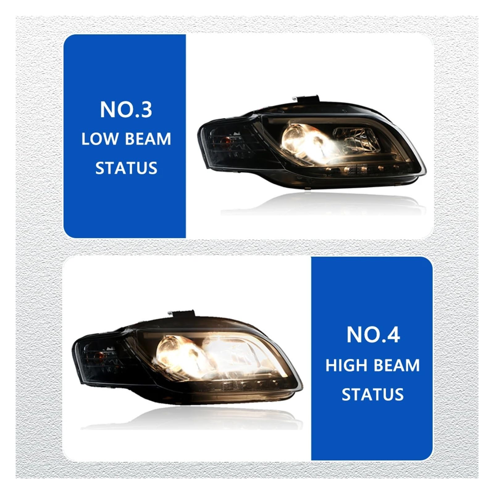 Pasuje do A4 B7 05-08 pełna dioda LED DRL reflektor samochodowy montaż sygnału akcesoria samochodowe zmodyfikowana lampa stylizacja reflektory LED(Low led high halogen)