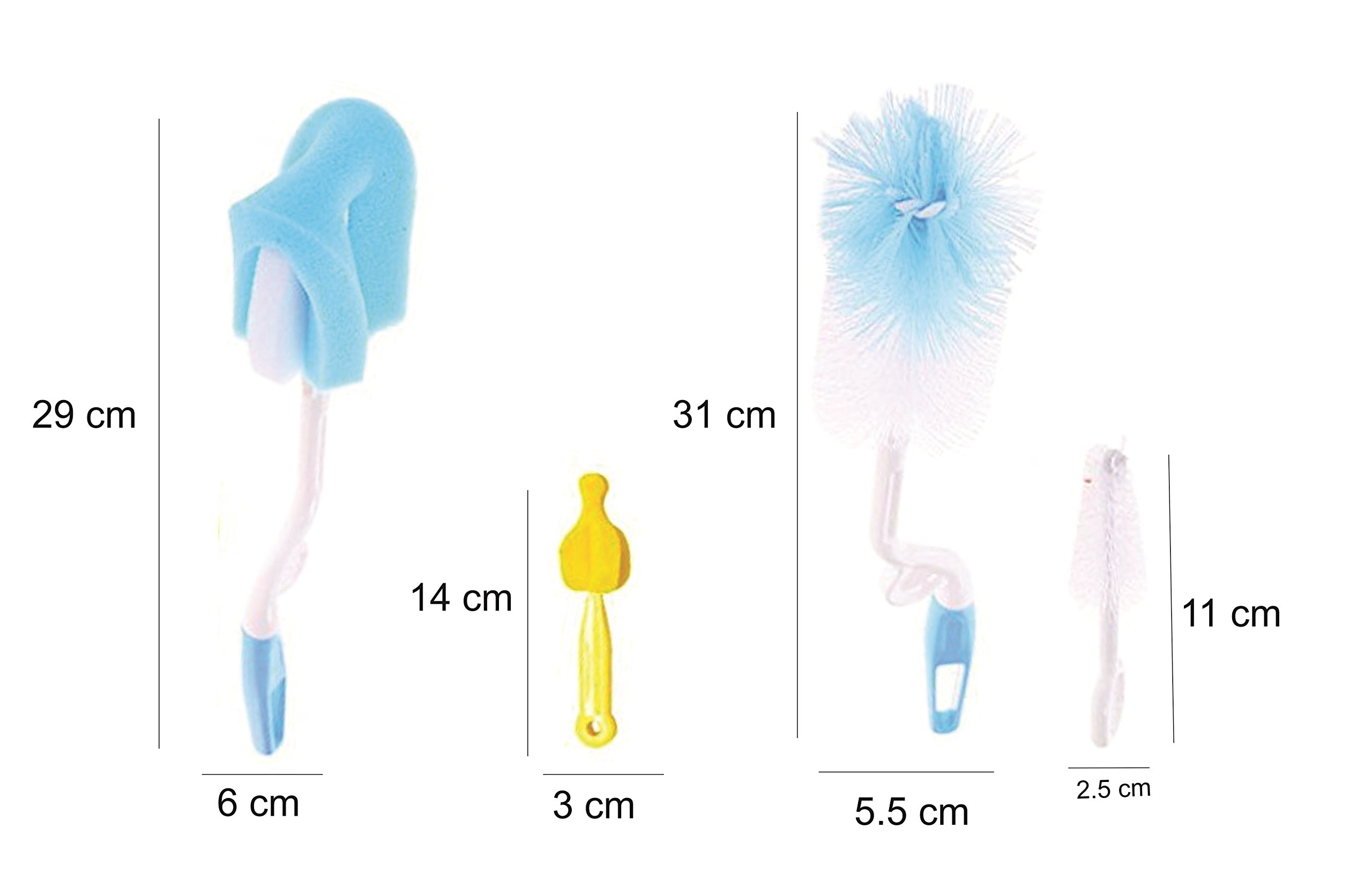 Syga 4 Pcs Baby Milk Bottle Nipple Straw Brush Sponge Nylon Cleaning Brush Cleaner Bottle Tong Set R&Luvlap Ultra Thin Disposable Breast Pads, Super Absorbent, Discreet Fit, Pack of 48 (White) 1