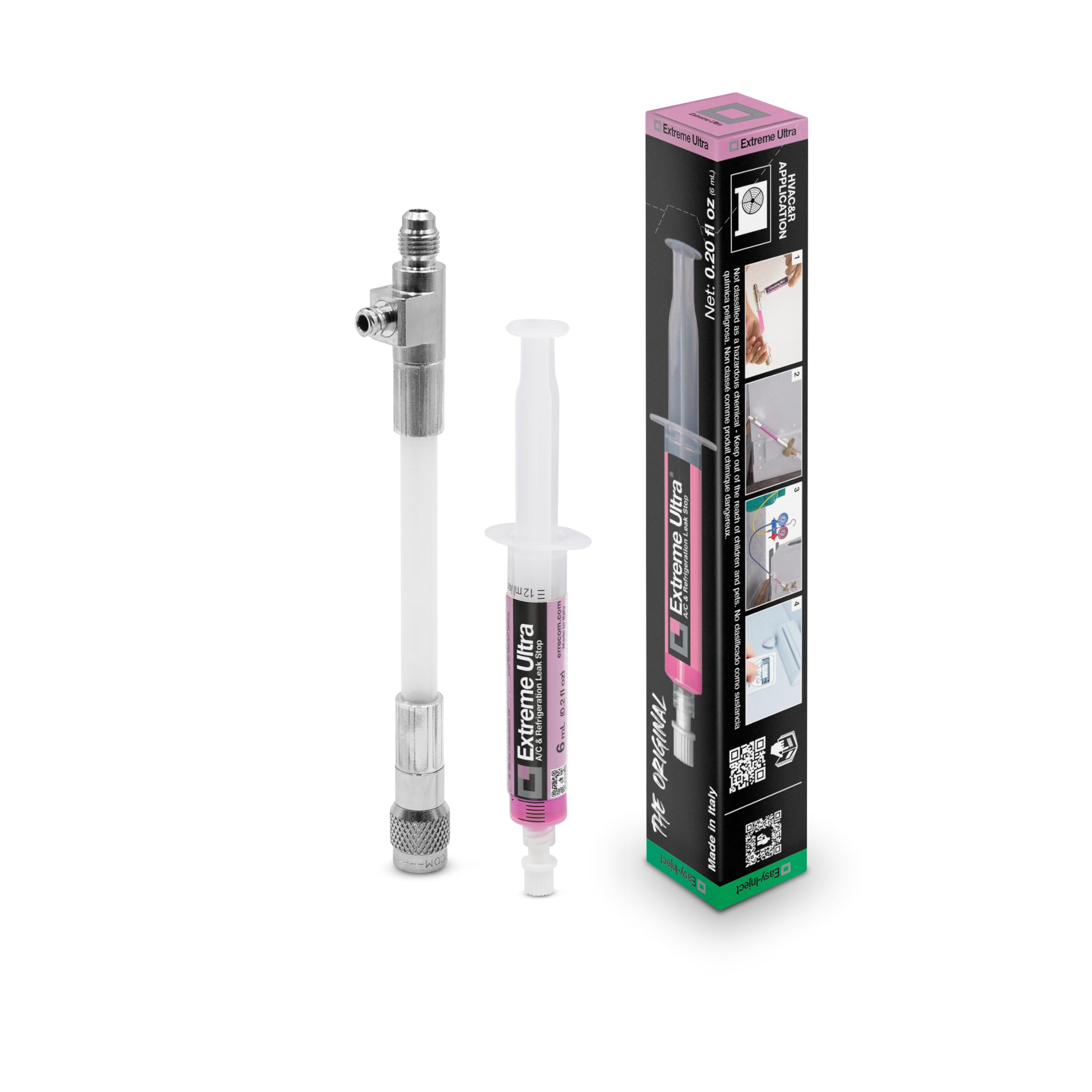 Errecom Extreme Ultra - 6 x 6 ml, Stop-Fuites pour Systèmes de Climatisation et Réfrigération et pour Systèmes de Climatisation de Véhicules (sans adaptateurs)
