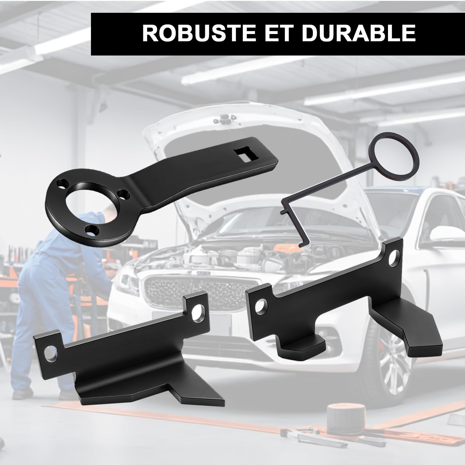 Lot de 8 outils de courroie de distribution moteur, outil de verrouillage et d'alignement d'arbre à cames compatible avec Peugeot 1.0 VTi 1.2 VTi 108 208 308, Citroën, PSA, Toyota 1.0, 1.2, Opel, EB0