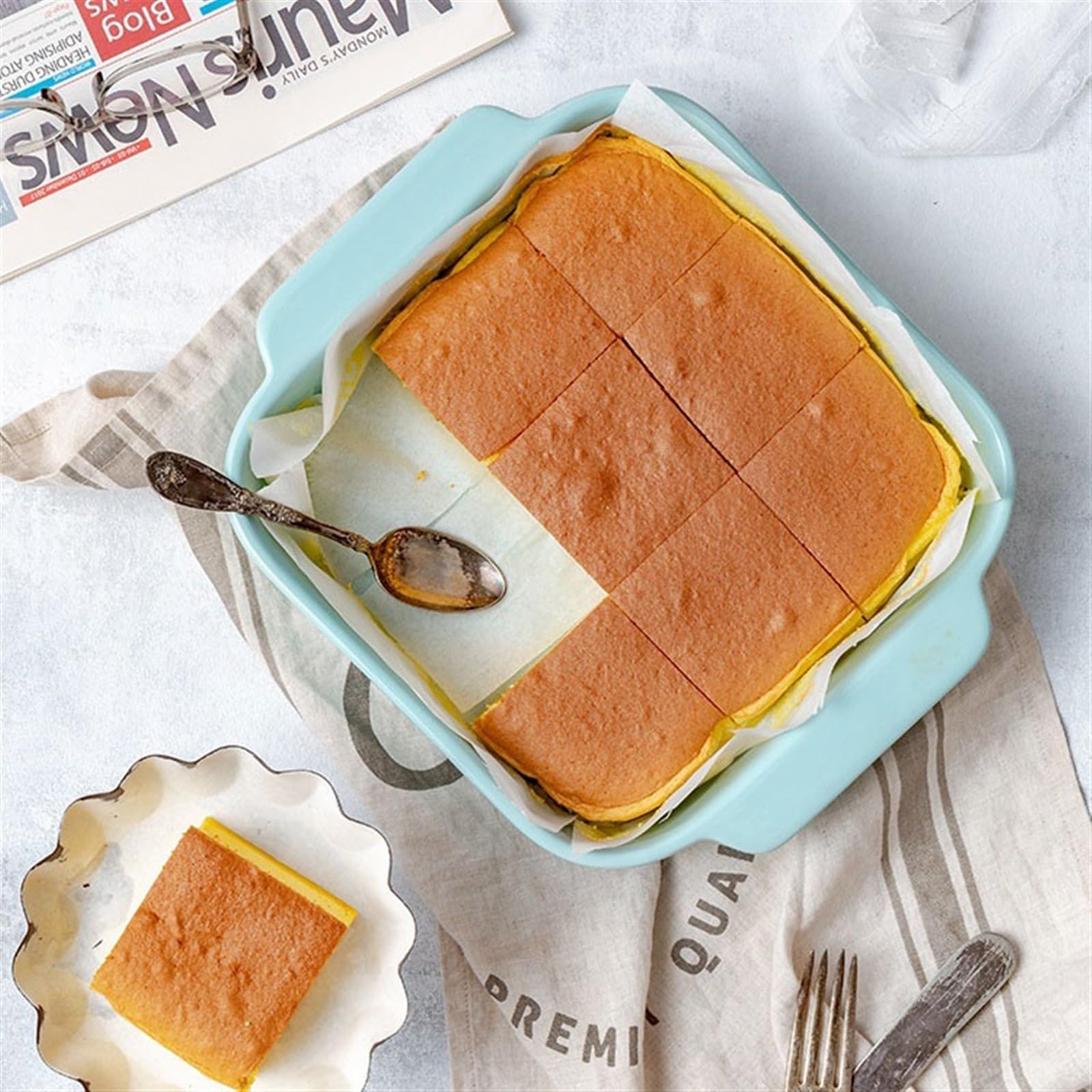 Zastawa stołowa,Pieczenie Naczynia do pieczenia zapiekanek Domowa płyta ceramiczna Podwójne ucho Prostokątna blacha do pieczenia Kuchenka mikrofalowa Forma do pieczenia ciasta Naczynie do zapiekania(9