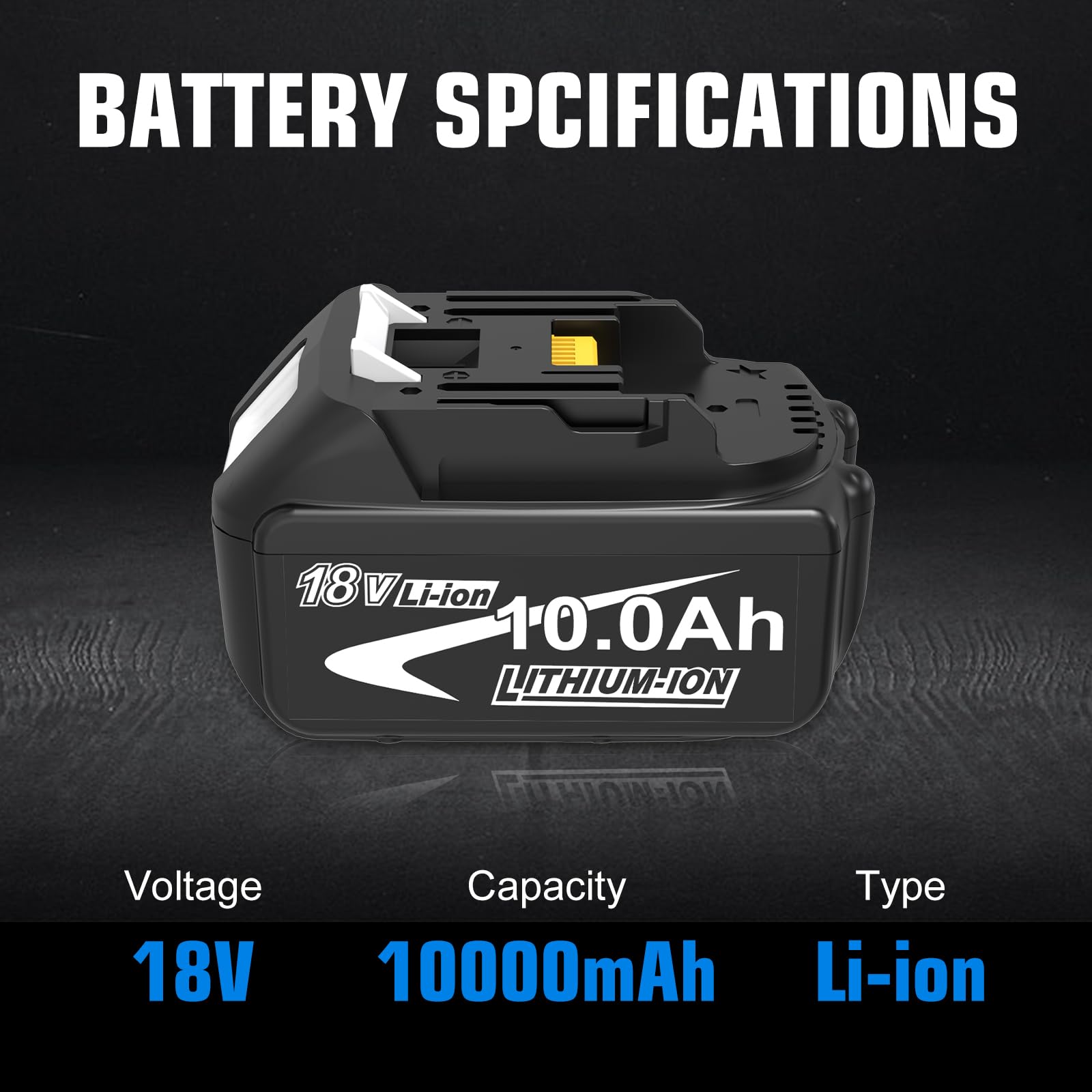 2 Pezzi 10.0Ah/10000mAh Ricambio per Makita Batteria 18V | per BL1860B BL1850B BL1850 BL1860 BL1845 BL1840 e LXT-400 con indicatore LED