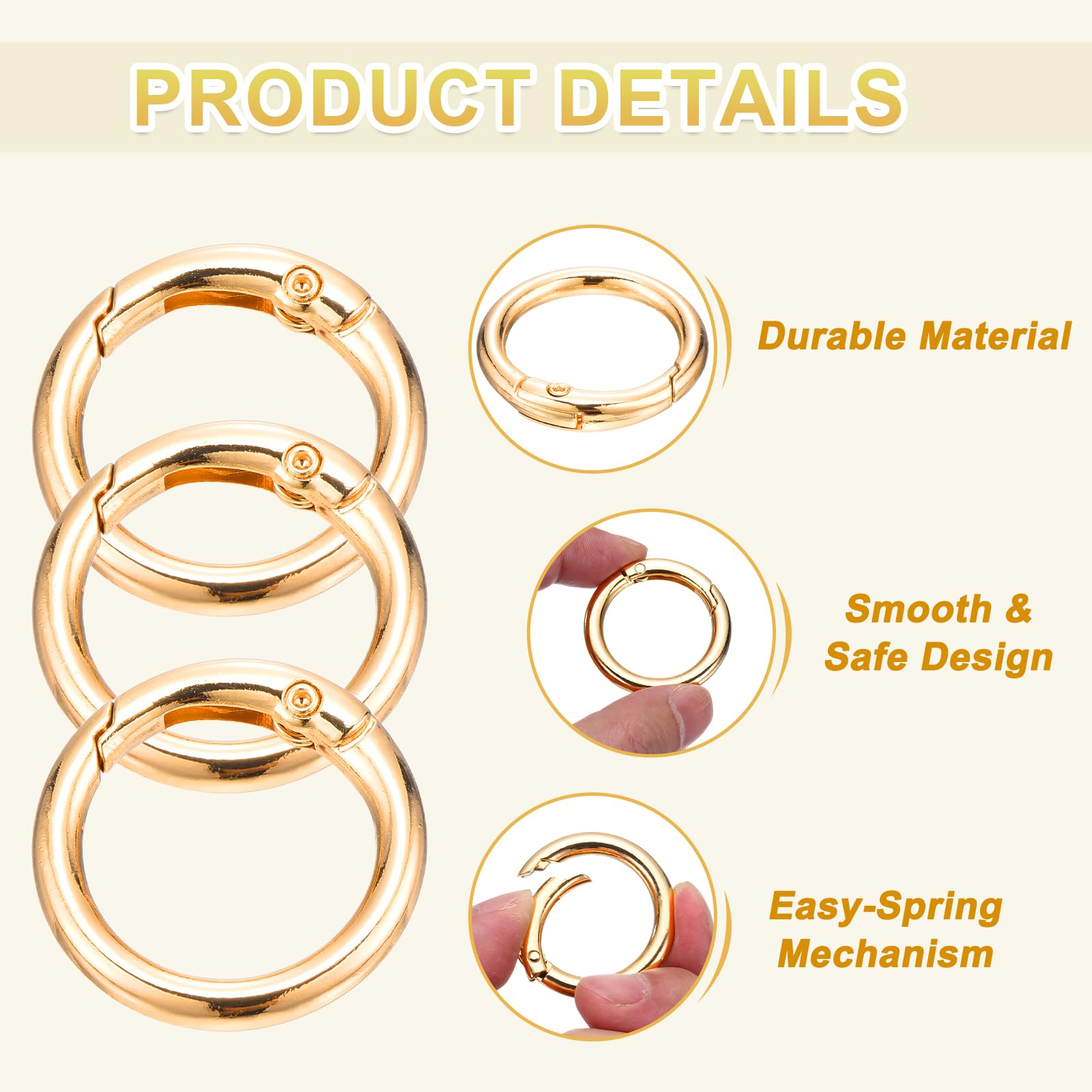PATIKIL 16 Pcs Metal Spring O Rings - Image 3