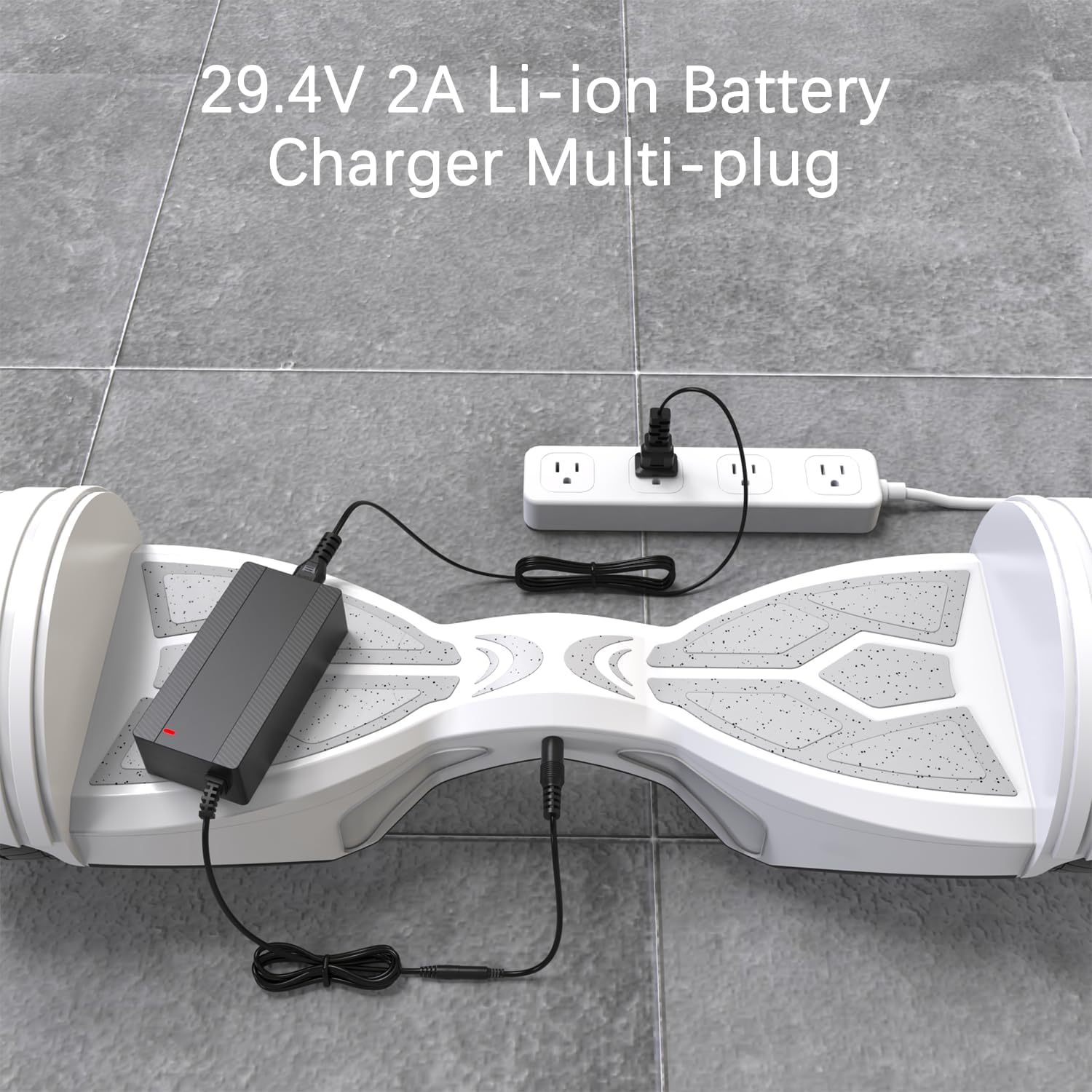 ETL Certified 29.4V 2A Electric Scooter & Hoverboard Fast Charger for 24V 25.2V 7S Lithium Battery, Universal 7-in-1 ebike Replacement Plugs for Gotrax/Jetson/Razor/Ninebot/Segway,etc