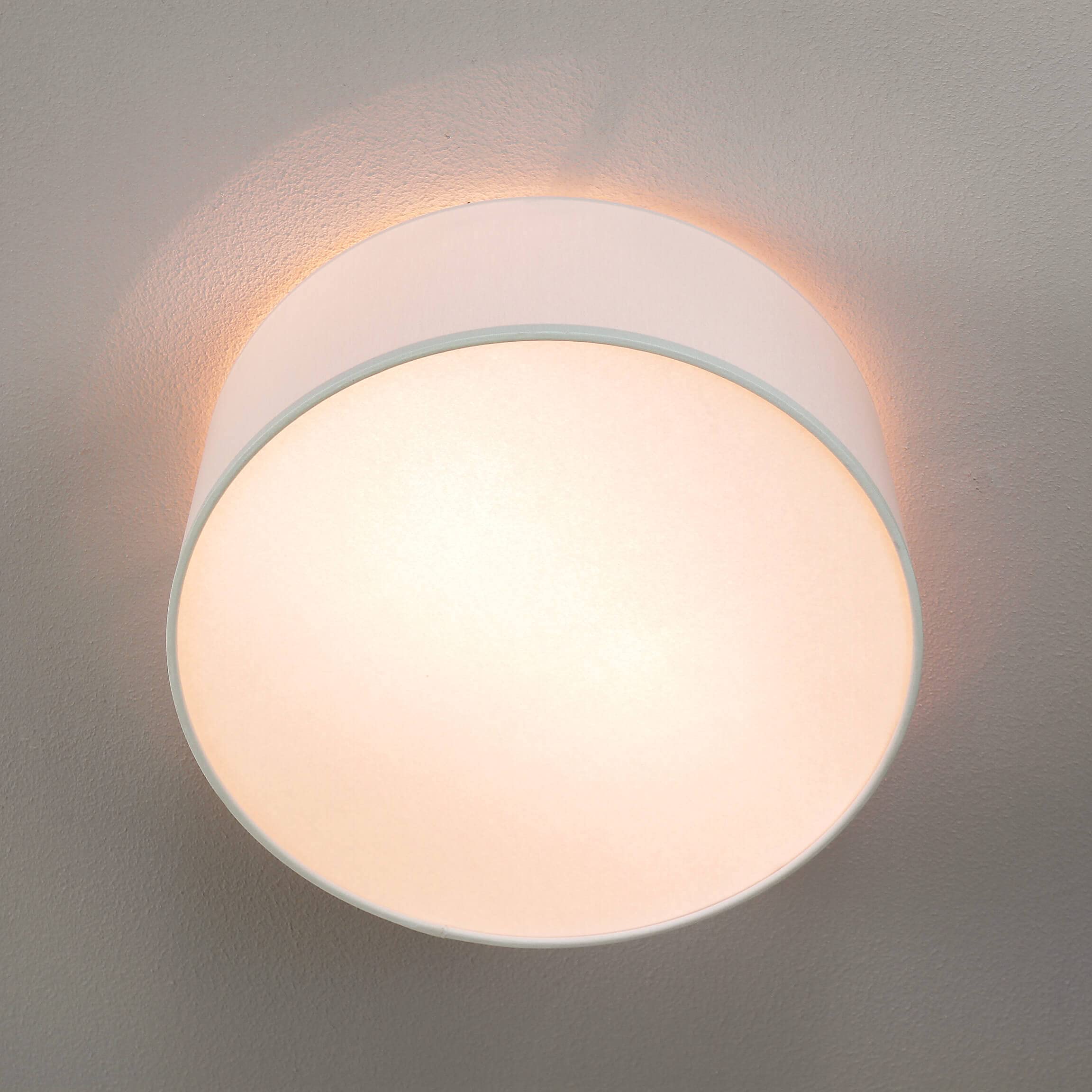 Licht-Erlebnisse Deckenleuchte rund weiß 2-flammig Deckenlampe modern Stoffschirm Leuchte Zylinder Form Wohnzimmer Beleuchtung Küchenlampe Flur moderne Schlafzimmerleuchte