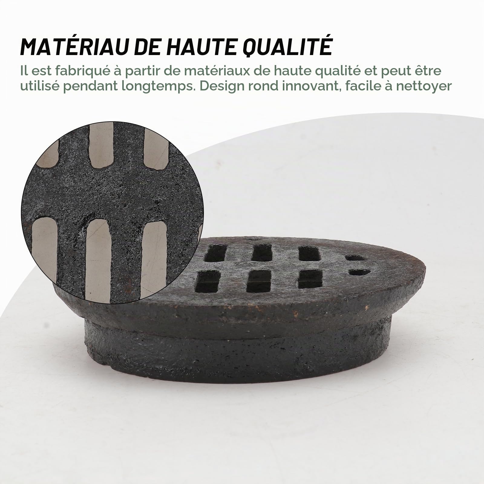 Veemoon 1pièce Couvercle De Drainage Fonte Intégré pour Évacuation Siphon De Sol pour Maison Et Jardin Design