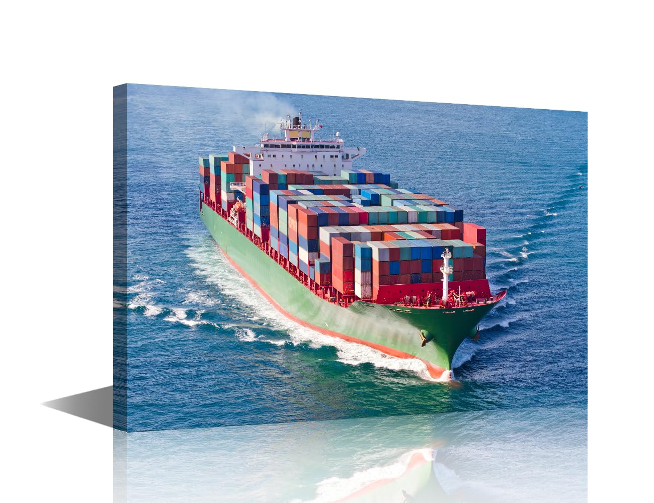 TISHIRON 1 Panel Framed Wall Art Container Ship for Bedroom Living Room Wall Decoratio, Shipping Container Posters and Prints Giclee Artwork Gallery-Wrapped Ready to Hang, 18" Wx12 H