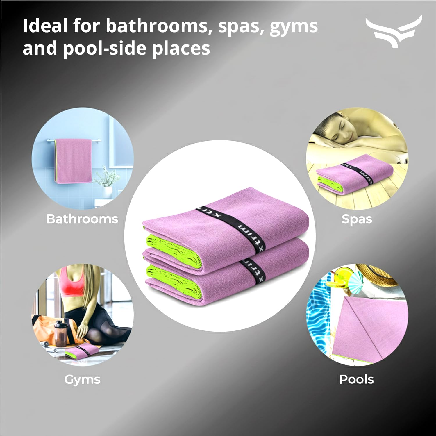 XTRIM Microfiber Towel - Quick Dry & Lavender -6 XTRIM Microfiber Towel - Quick Dry & Lavender -6