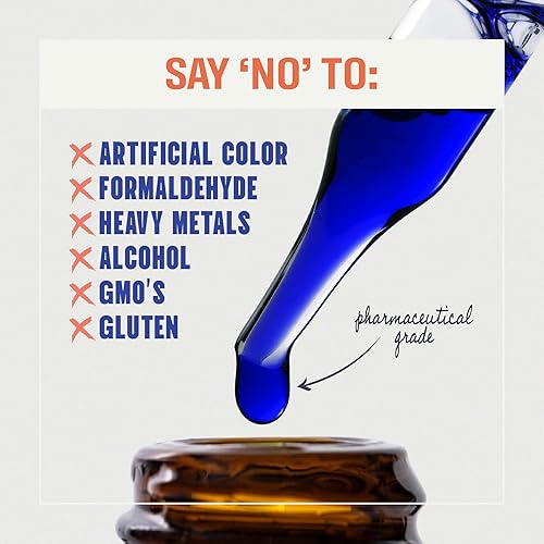 Miniatura 5 de Azul de metileno de grado farmacéutico 0.5% (2.0 fl oz), probado por terceros grado USP para humanos, formaldehído y sin alcohol azul de metileno