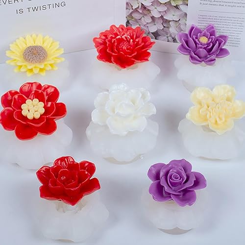 Miniatura 2 de Flower Silicone Molds, 3D Flower Molds Set Flower Fondant Silicone Mold for Soap Making, Candle Making, Epoxy Casting Resin Craft, Handmade
