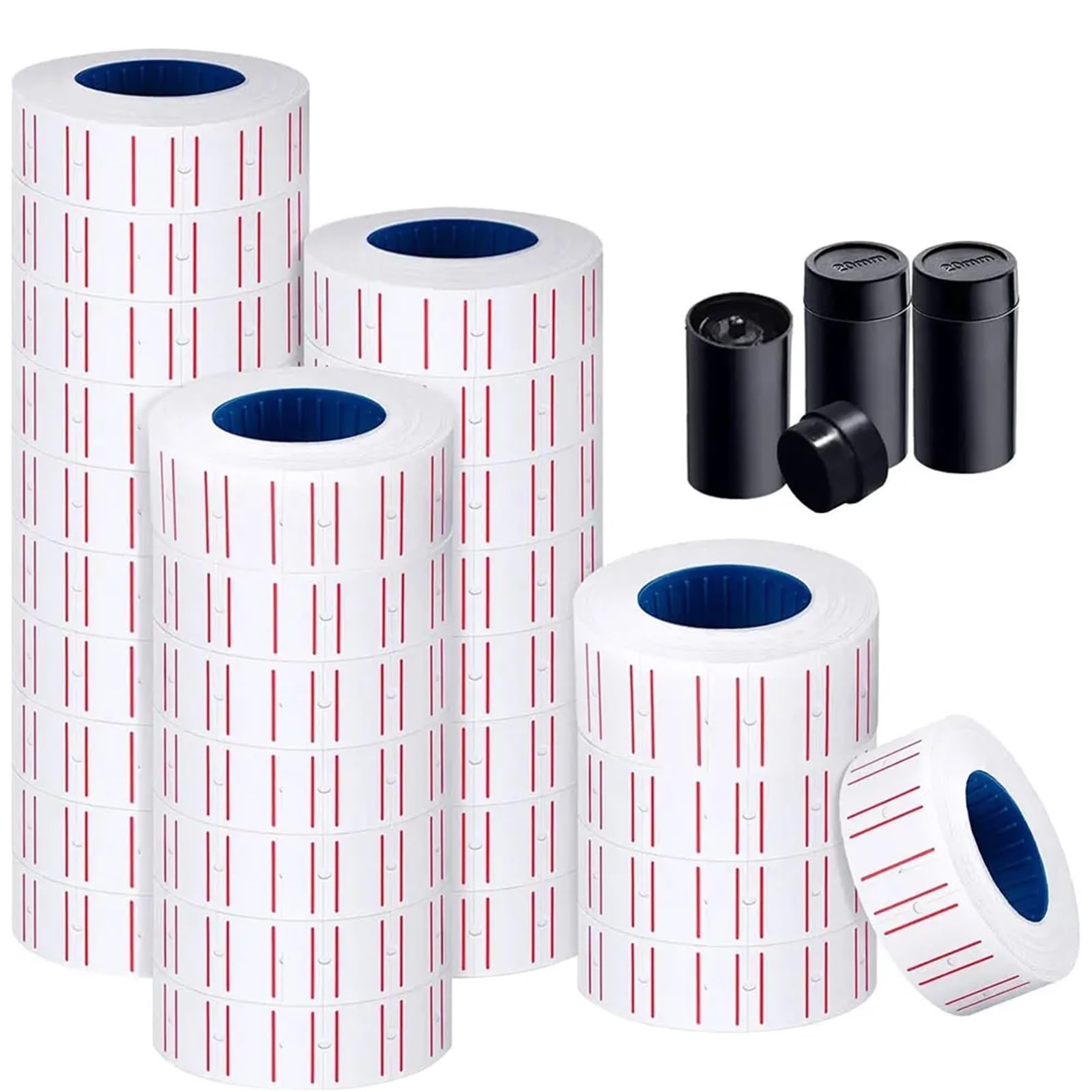 Lot de 30 000/15 000 étiquettes pour pistolet de prix pour étiqueteuse Mx-5500 Blanc Autocollants Pricemarker Plus rouleaux d'encre de recharge