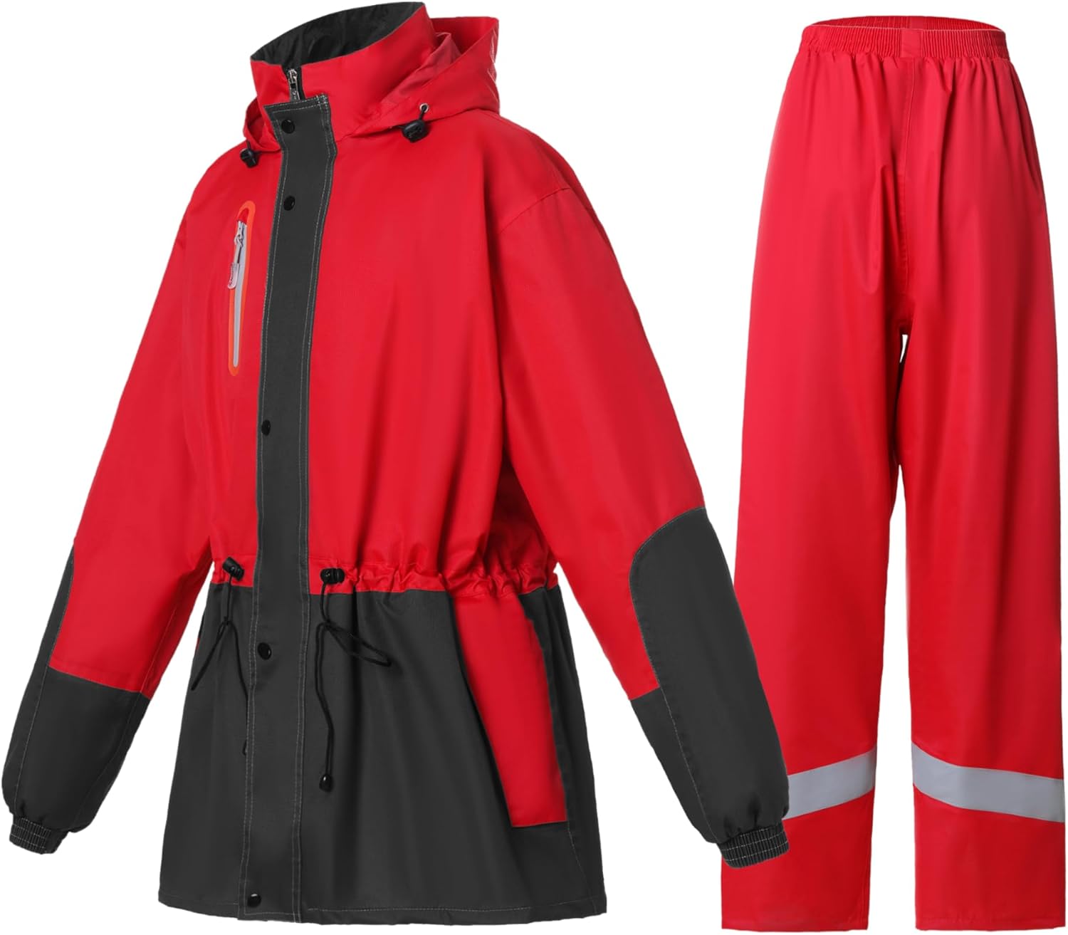 RAINFREEM Rain Suit for Women Waterproof Hooded Rain Gear Rain Jacket and Pants 2 Piece Breathable Rain Coat Outdoor