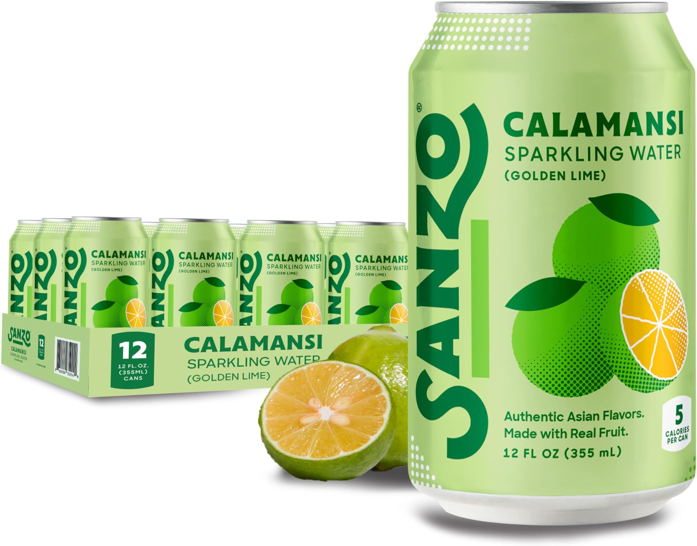 - Flavored Sparkling Water - Golden Lime Seltzer (Calamansi) - Low Calorie Low Sugar - Craft Asian Drinks - Vegan Gluten Free Carbonated Flavored Water - Fizzy Healthy Drinks - 12oz, 12 Pack
