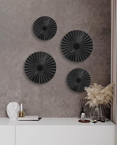 Miniatura 2 de ITrixgan Decoración de pared de metal negro para sala de estar, juego de decoración para colgar en la pared, decoración de pared de TV, decoración