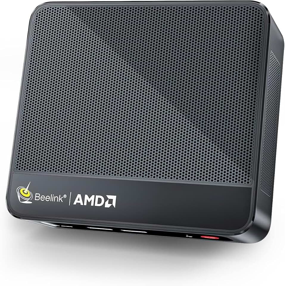 Beelink Mini PC SER5 MAX, AMD Ryzen 7 6800H (6 nm, 8C/16T) até 4,7 GHz, mini computador 32 GB LPDDR5 RAM 500 GB NVME SSD, Micro PC 4K a 60Hz tela tripla, mini computador para jogos WiFi6/BT5.2/HTPC/W
